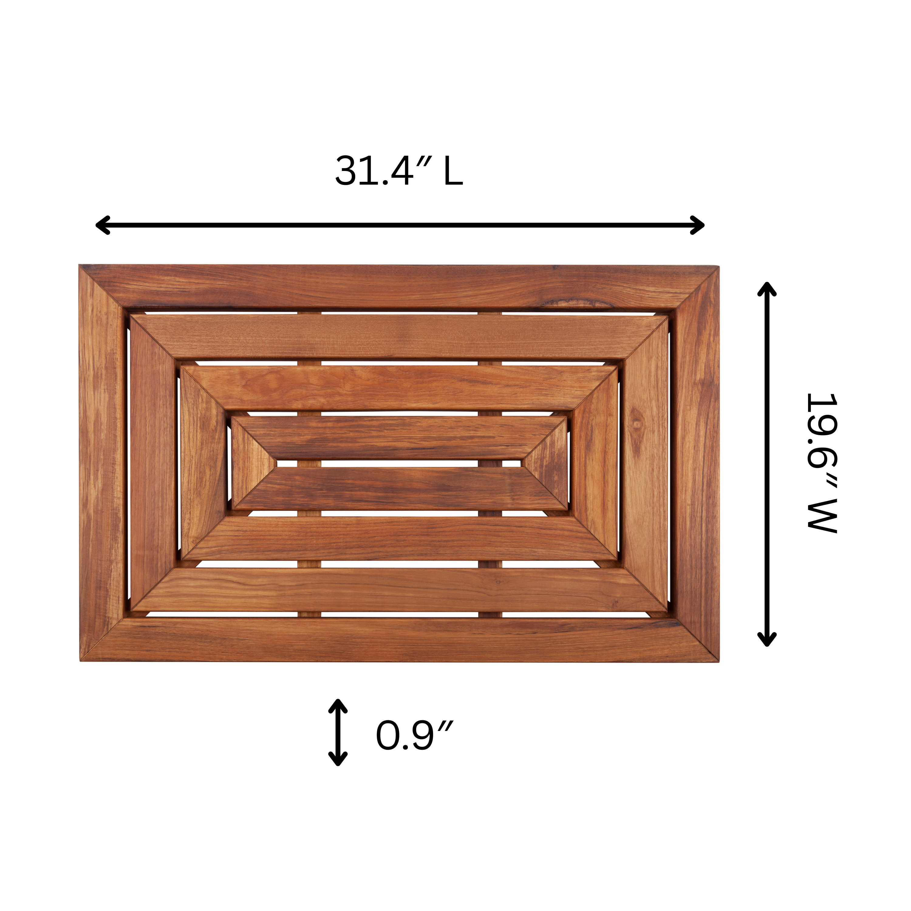 amoraspot Aromi Oiled Teak Shower and Bath Mat 31.4″ x 19.6″