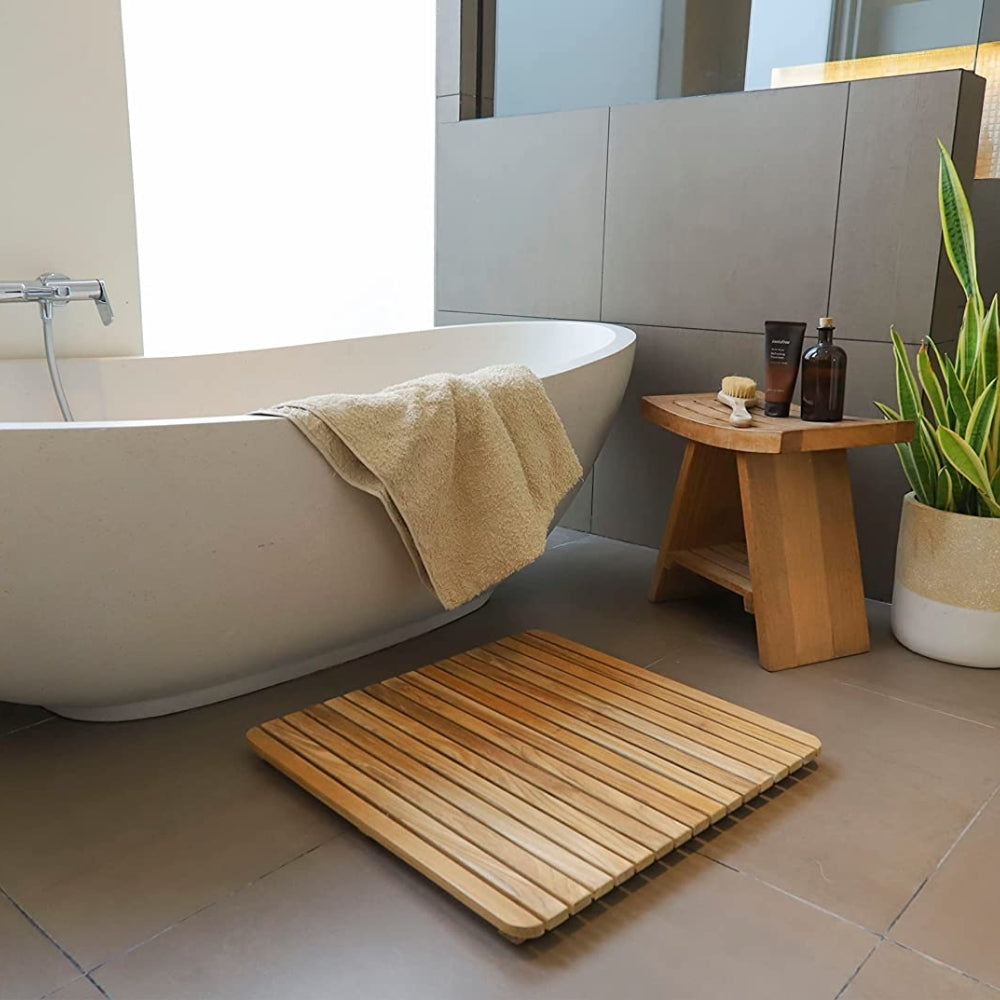amoraspot Yukon Teak Shower and Bathmat 24" x 24"
