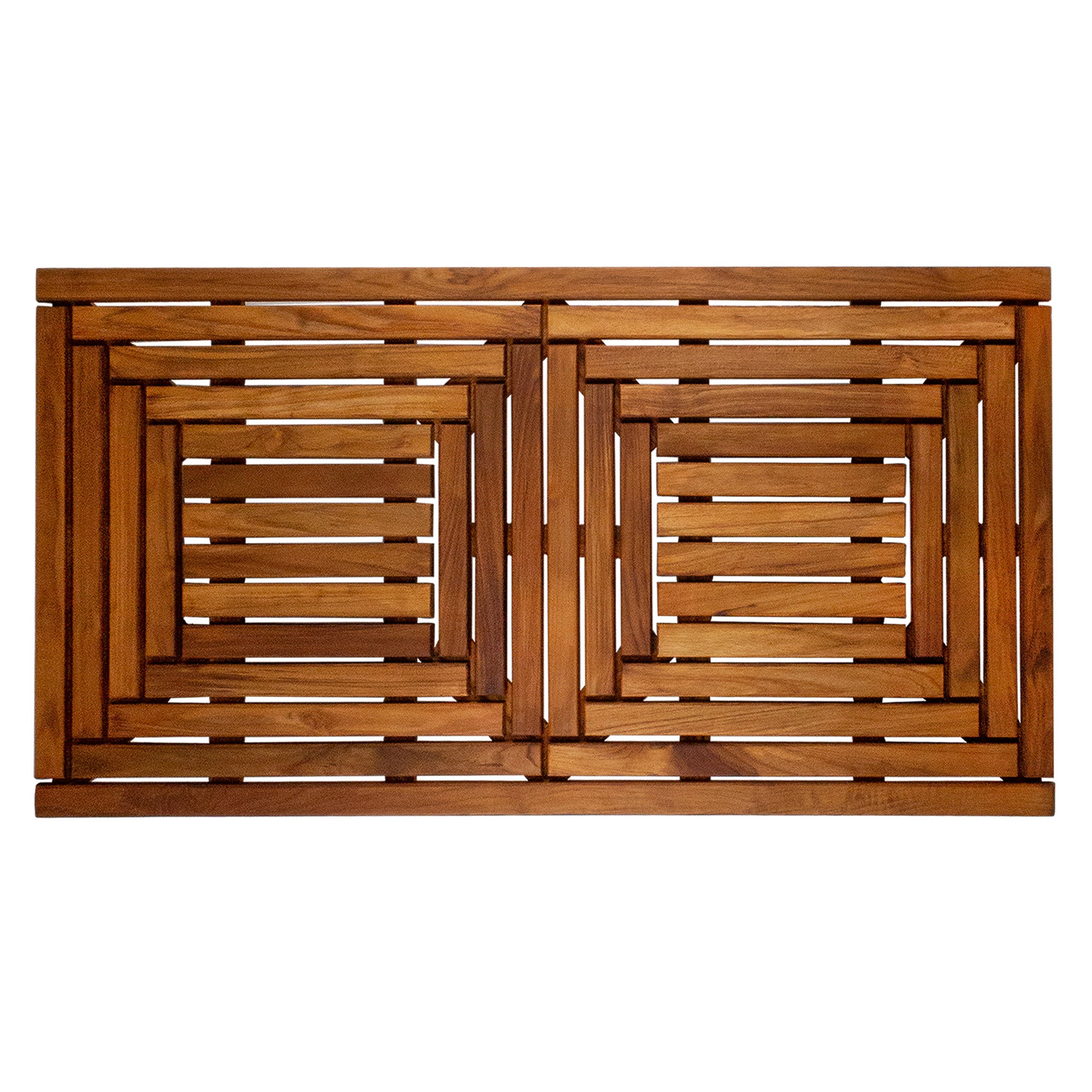 amoraspot Denver Oiled Double Framed Teak Shower and Bath Mat 39" x 19"