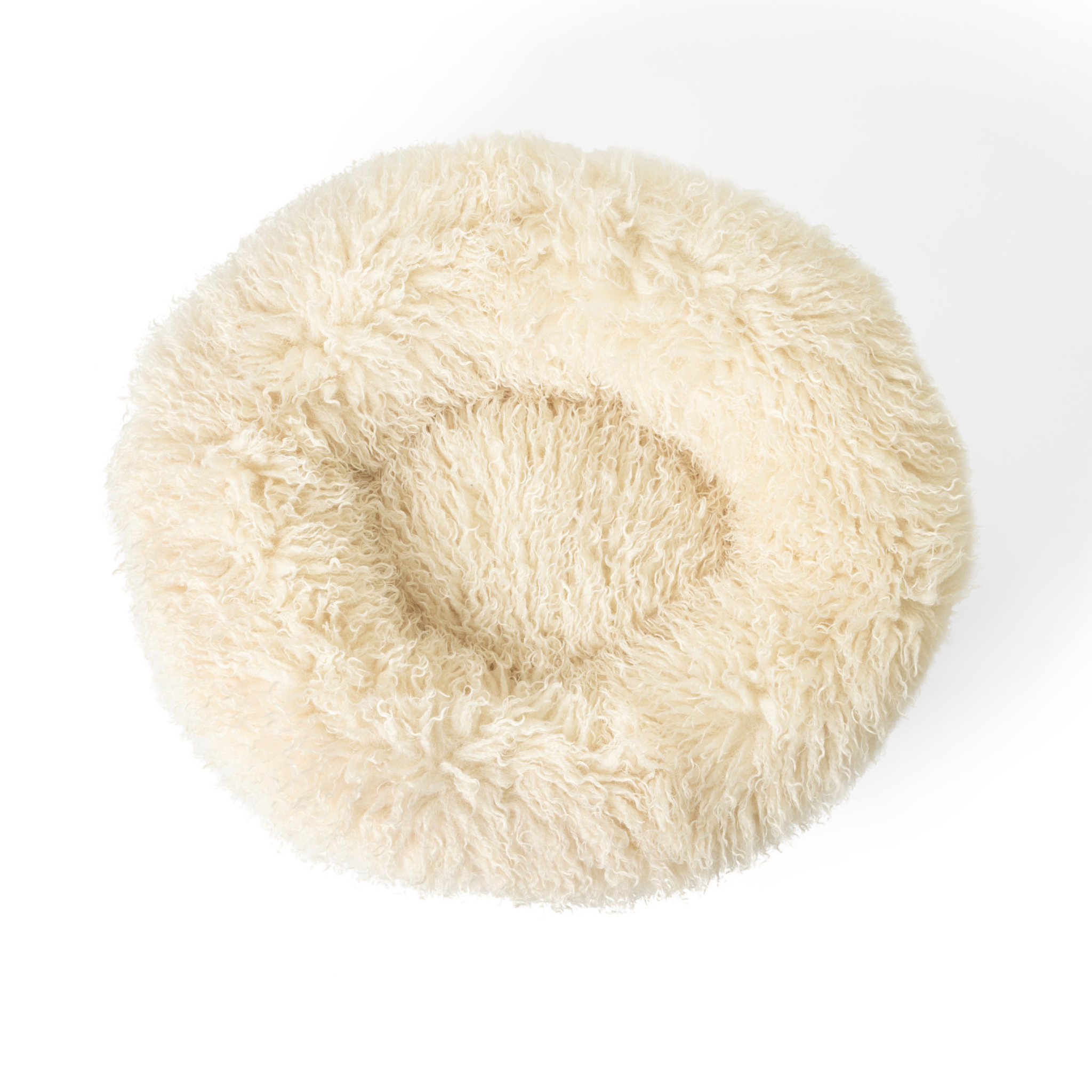 amoraspot Luxe Faux Fur Donut Dog Bed - Plush Sheep Ivory