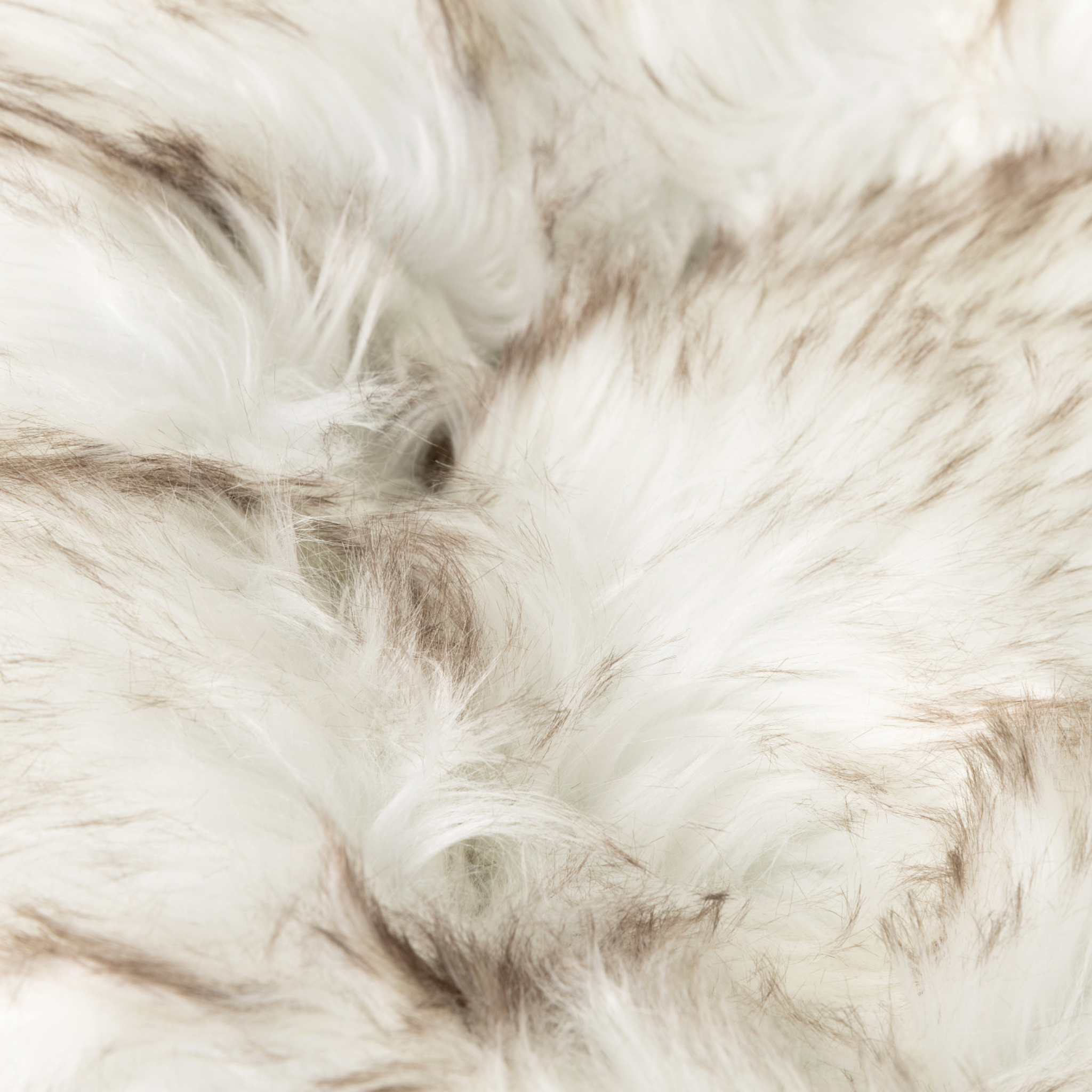 amoraspot Faux Fur Donut Dog Bed - White with Brown Accents