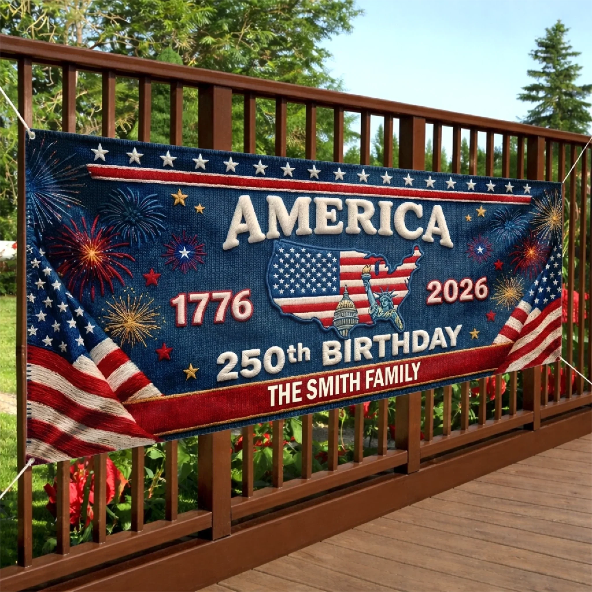 Custom Polyester Outdoor Banner - Personalized 250th Anniversary Gifts