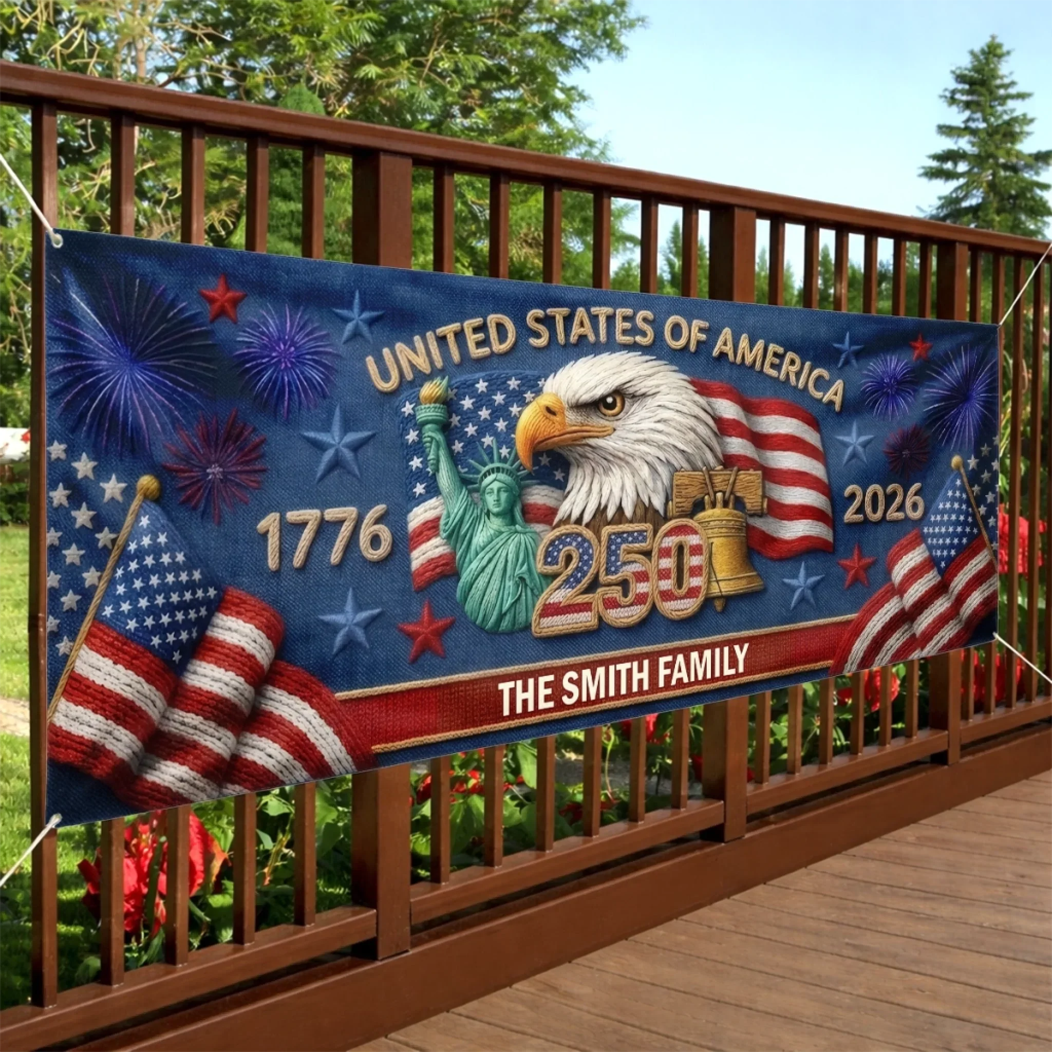 Custom Polyester Outdoor Banner - Personalized 250th Anniversary Gifts For Mom, Dad, Brother, Sister, Kids - Together We Shine Bright