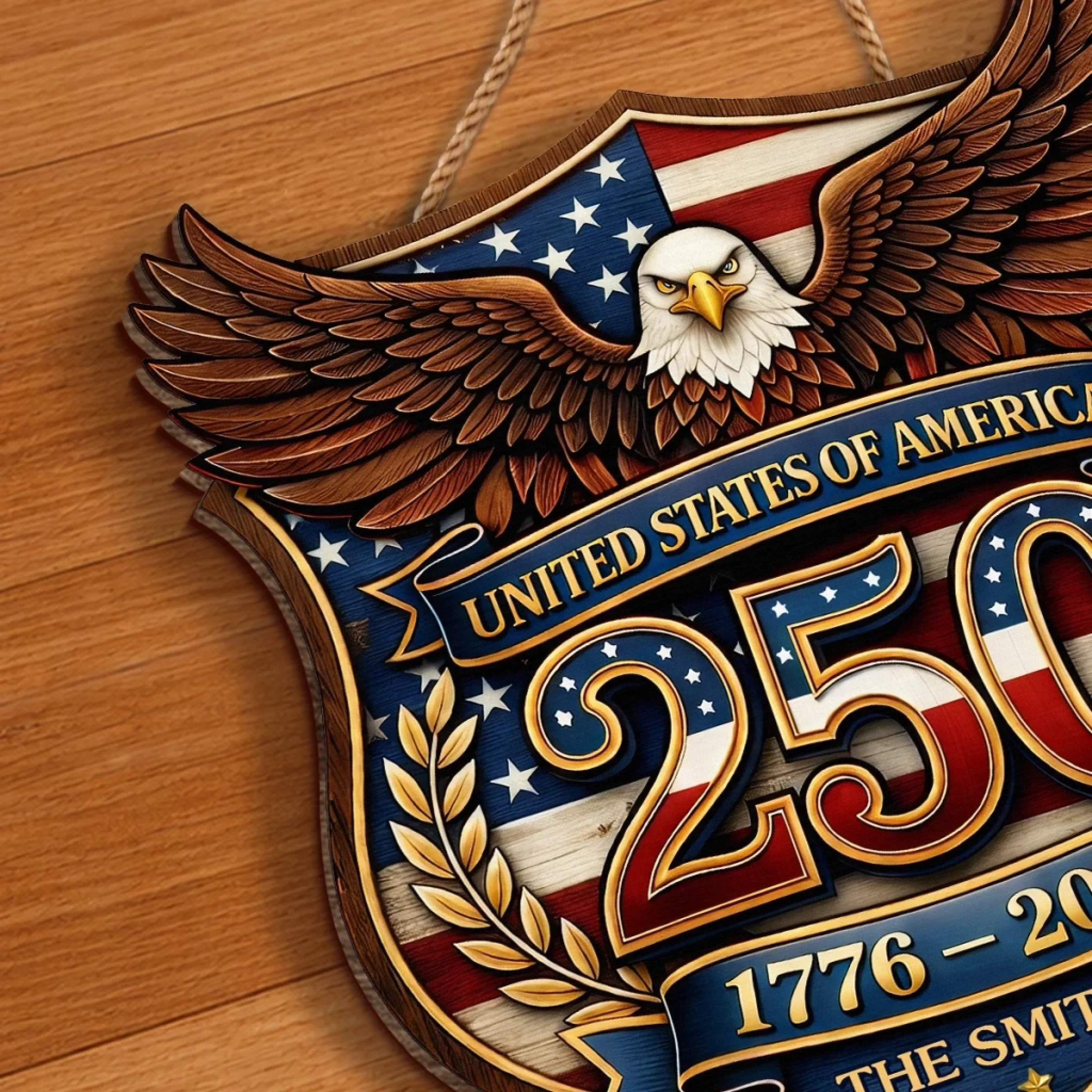 Custom Wood Sign - Personalized America 250th Anniversary Gifts