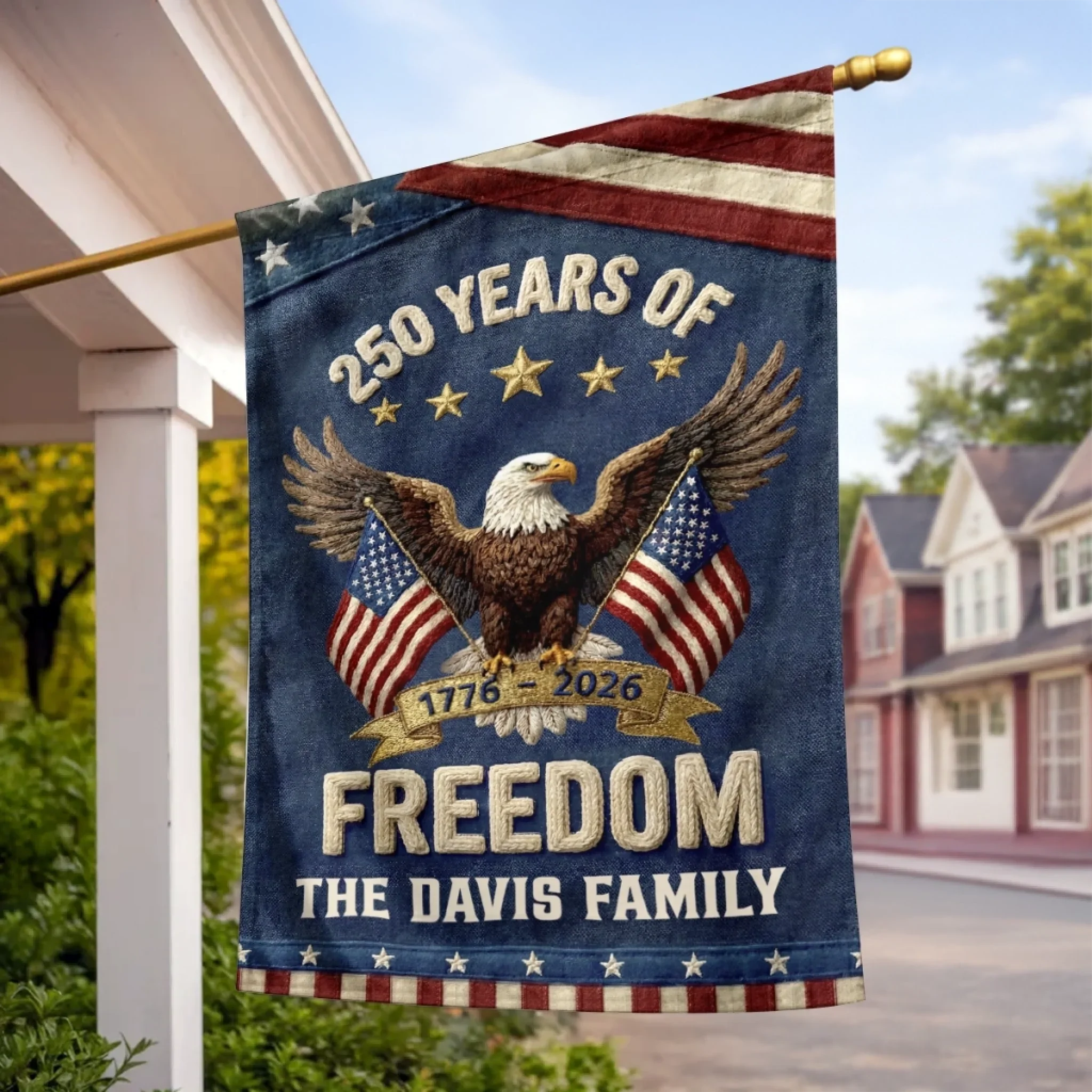 250 Years of Freedom Personalized American Flag