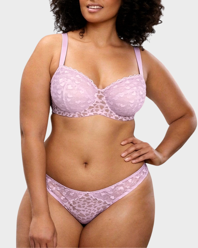 🔥Leopard Heart Lace Plus Size Minimizer Bra💫