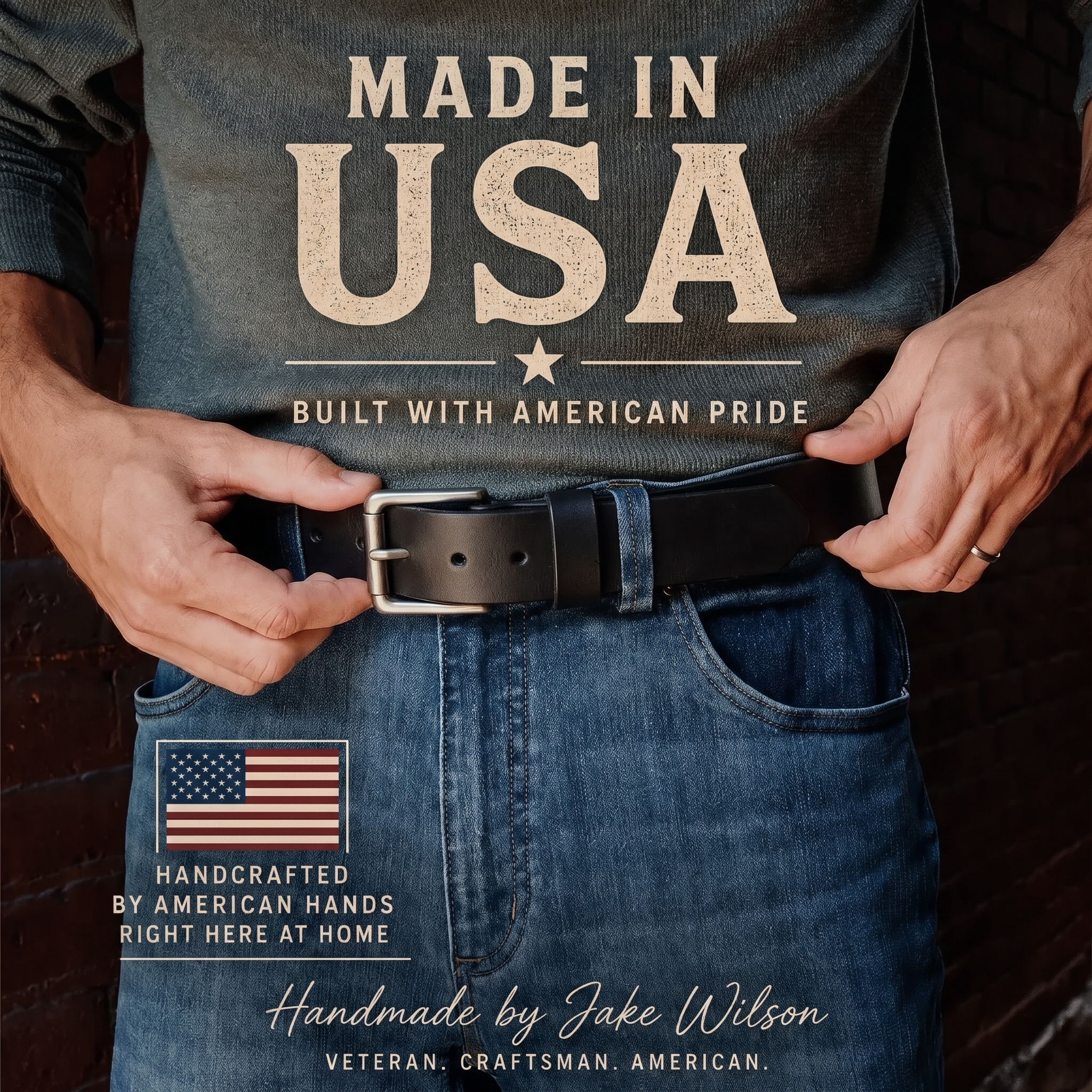 🔥100% Handmade Full-Grain Buffalo Leather Belt – Built to Last