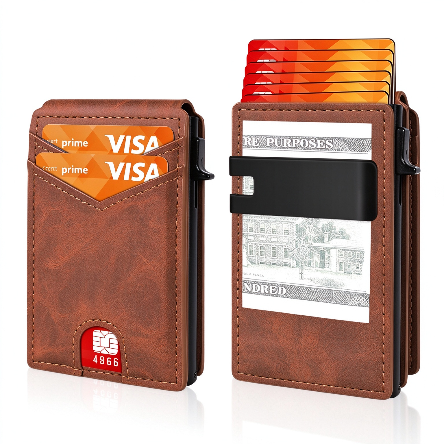 Men's Slim Pop-Up Wallet with Money Clip