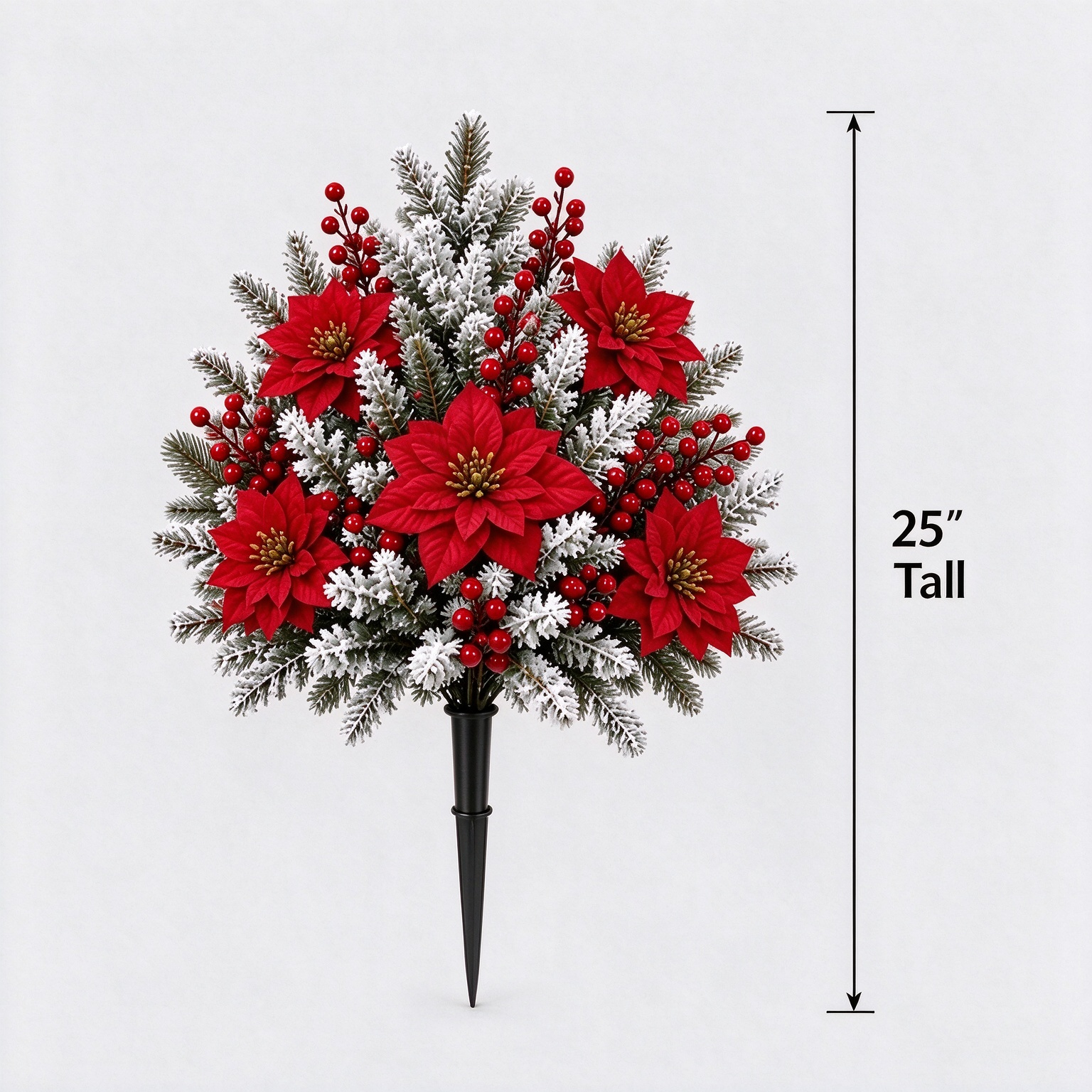 🔥2026 Christmas Sale 50% OFF | Pre-Lit Christmas Poinsettia & Frosted Berry Garden Stakes