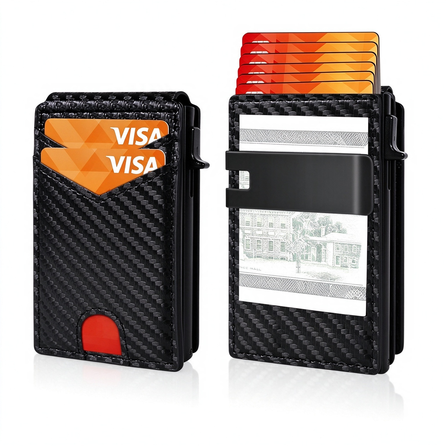 [Copy]🔥Last Day 49% OFF🔥Wallet for Men - with Pop Up Aluminum Case Money Clip Slim Leather Slots Credit Card Holder Bifold Minimalist Wallet