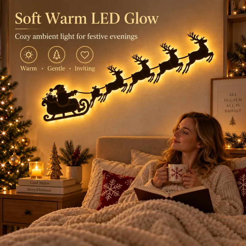 🎅LED Christmas Santa Sleigh Wall Decor