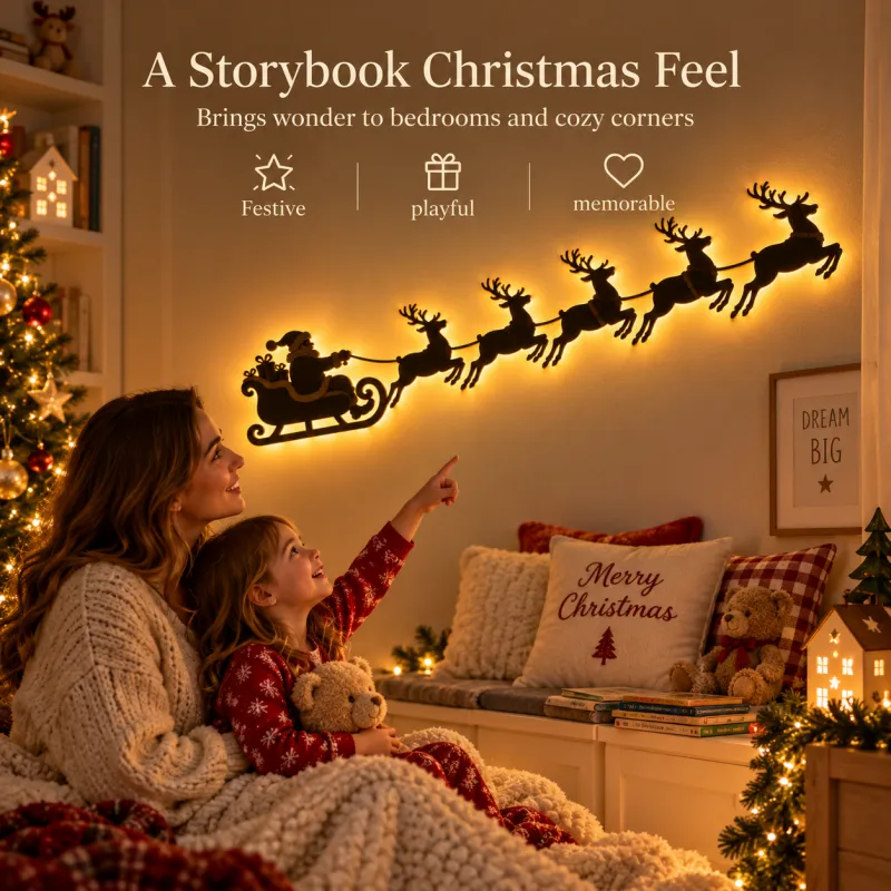 🎅LED Christmas Santa Sleigh Wall Decor