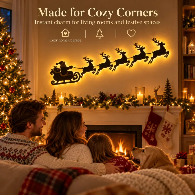 🎅LED Christmas Santa Sleigh Wall Decor
