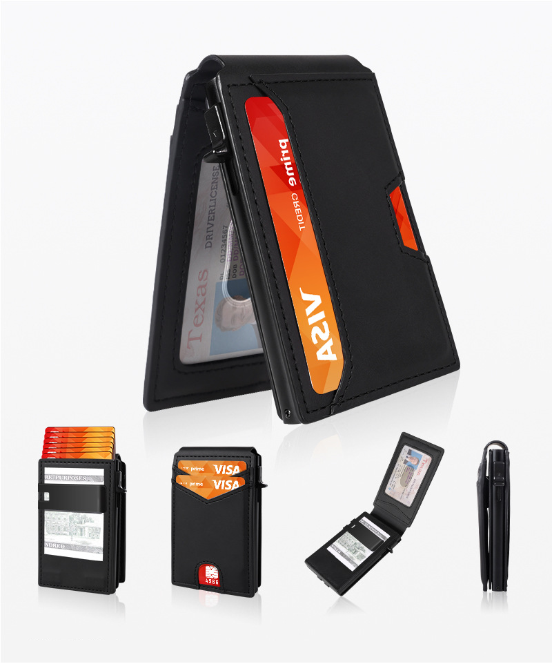 [Copy]🔥Last Day 49% OFF🔥Wallet for Men - with Pop Up Aluminum Case Money Clip Slim Leather Slots Credit Card Holder Bifold Minimalist Wallet