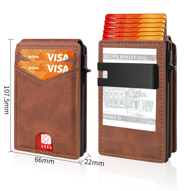 Men's Slim Pop-Up Wallet with Money Clip