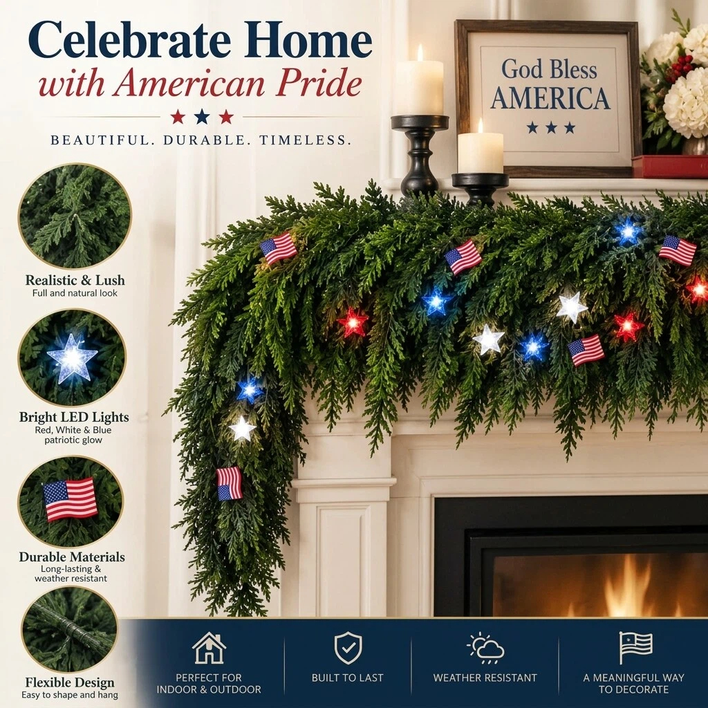 🏆5K+ people purchased it in the past week.💥 Pre-lit Christmas Cedar Garland