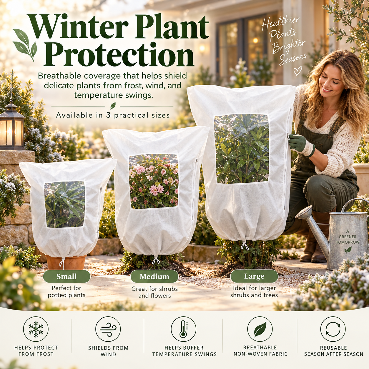 🥳BUY 1 GET 1 FREE✨ Plant Frost Cover Nonwoven Reusable Warm Shrubs Blanket