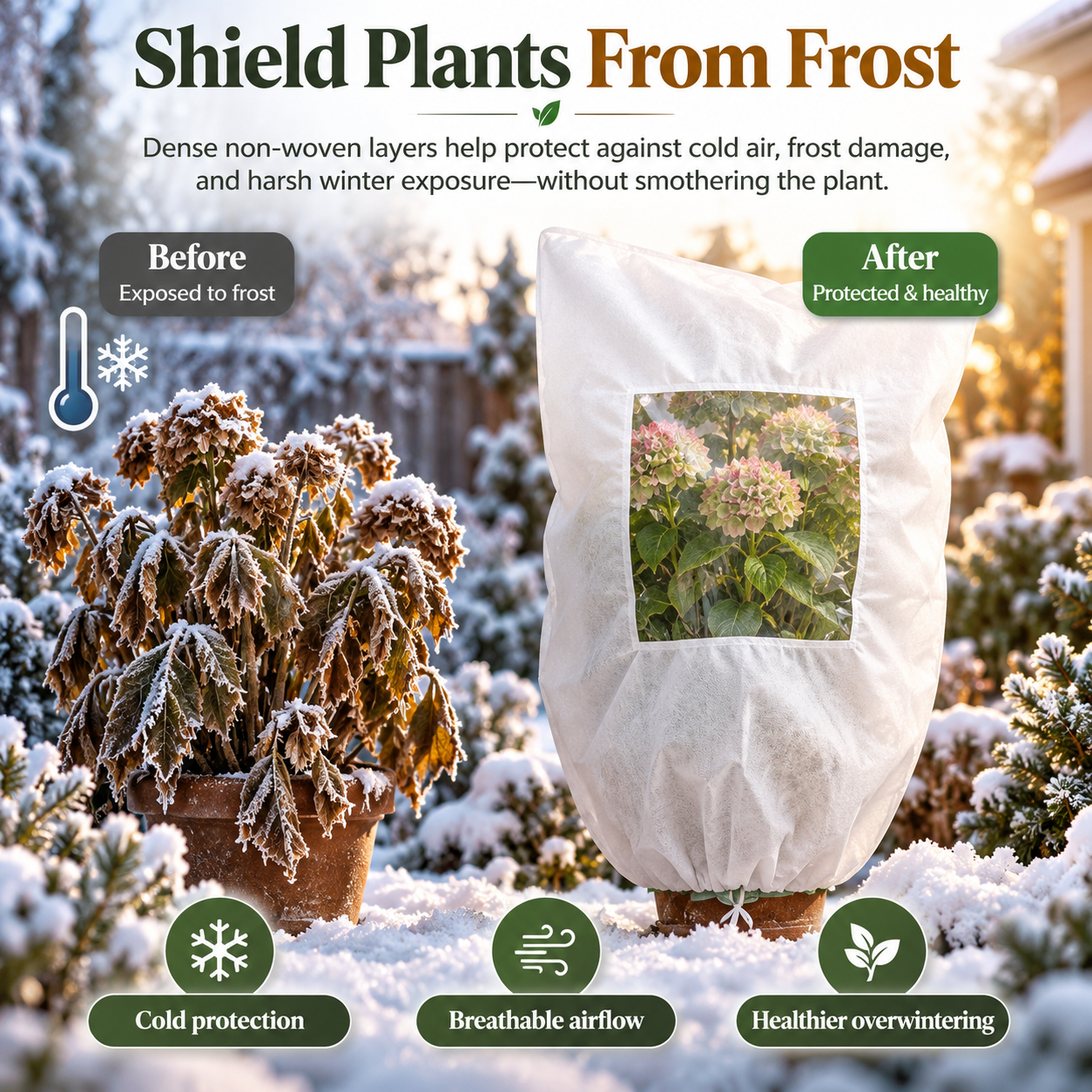 🥳BUY 1 GET 1 FREE✨ Plant Frost Cover Nonwoven Reusable Warm Shrubs Blanket