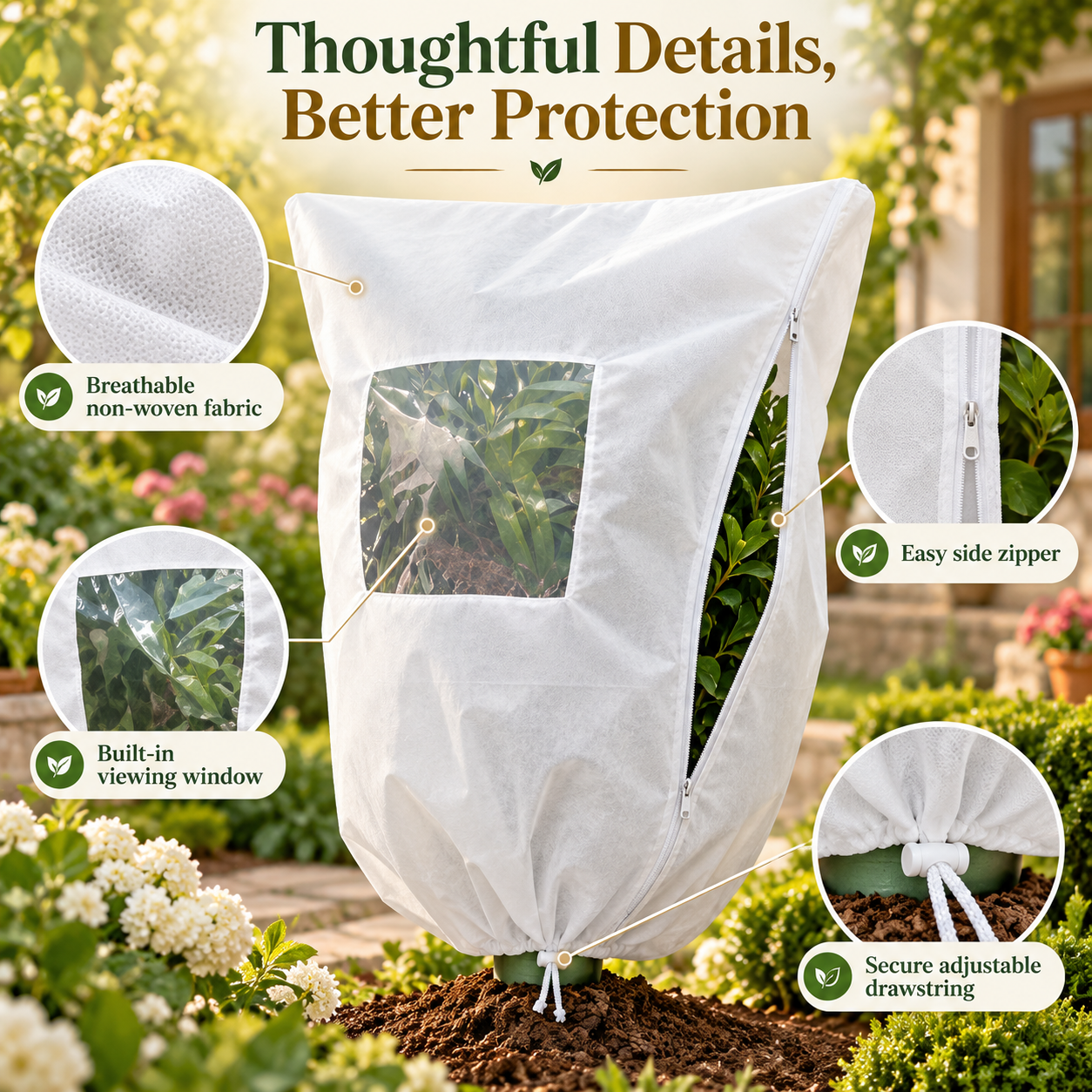 🥳BUY 1 GET 1 FREE✨ Plant Frost Cover Nonwoven Reusable Warm Shrubs Blanket