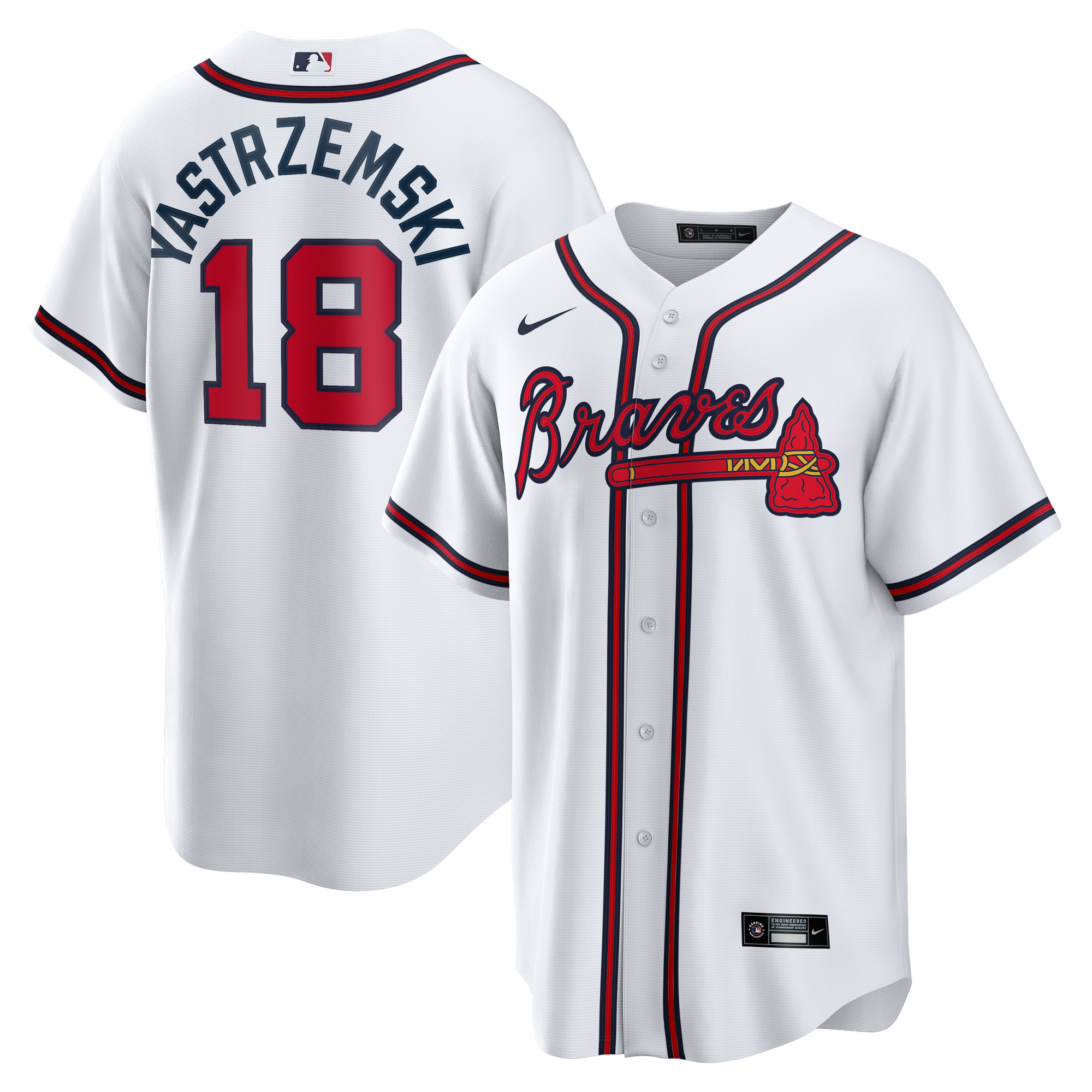 Youth Mike Yastrzemski Atlanta Braves White Replica Jersey - Atlanta Braves Jersey