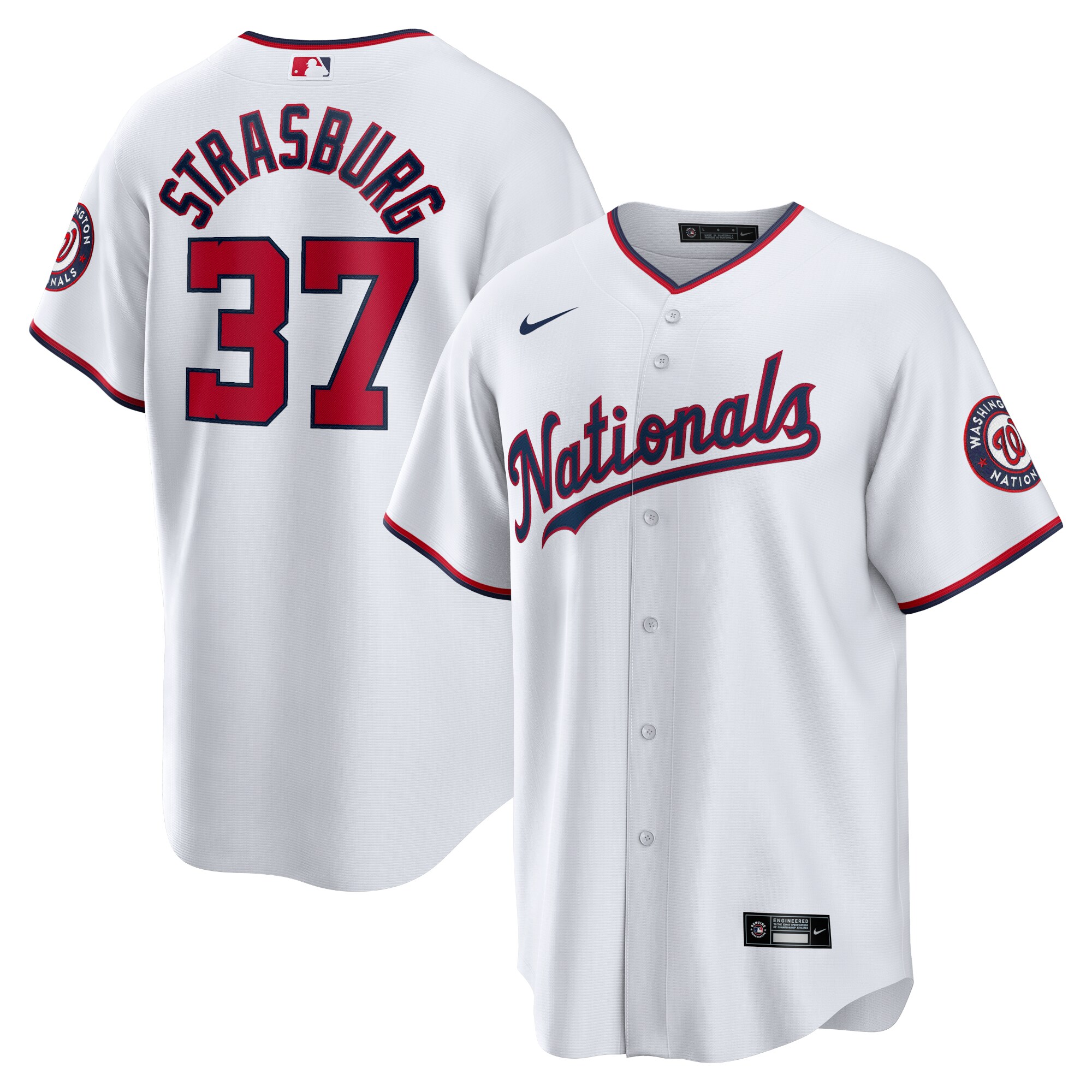 Men's Stephen Strasburg Washington Nationals White Home Je - Washington Nationals Jersey