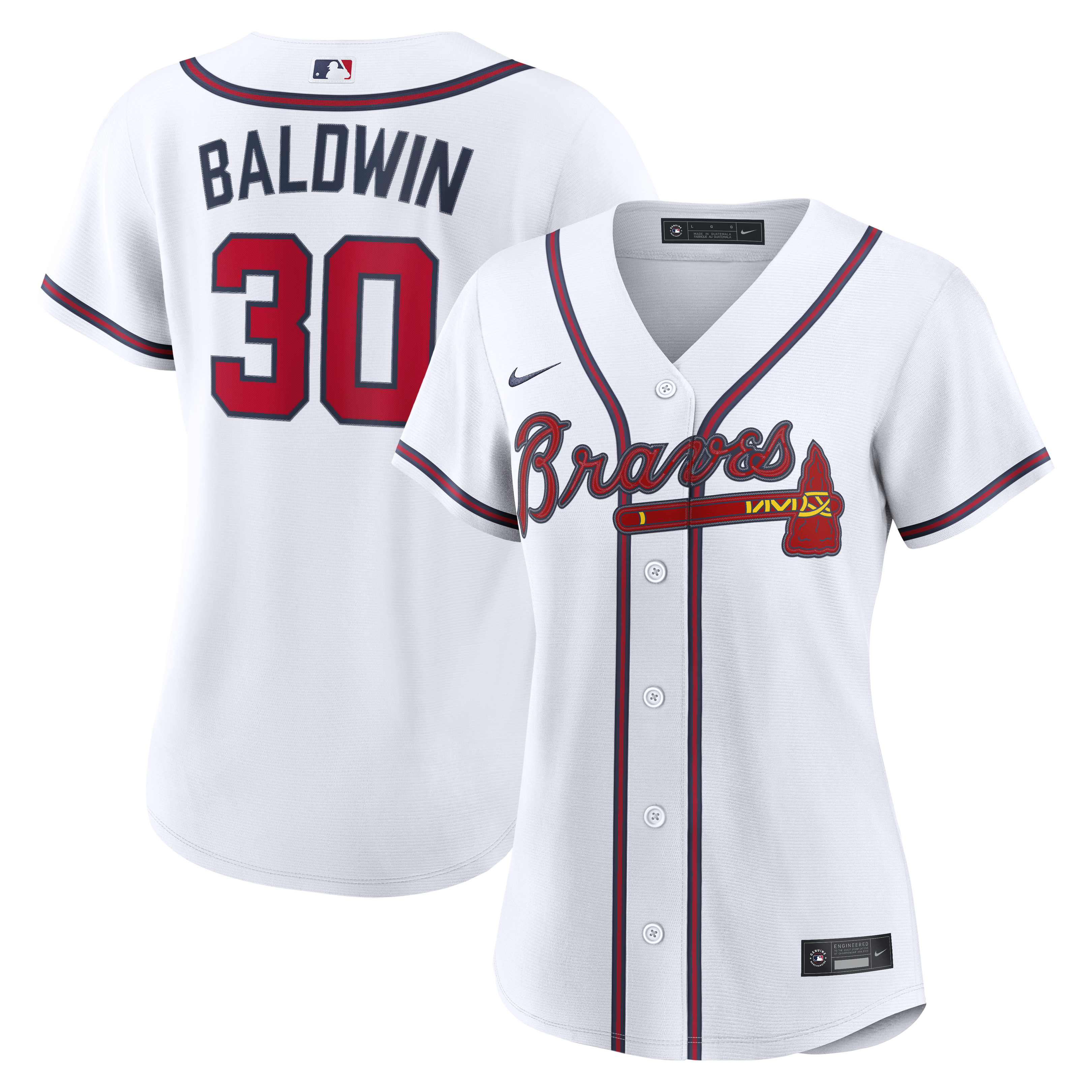 Youth Drake Baldwin Atlanta Braves White Home Jersey Playe - Atlanta Braves Jersey
