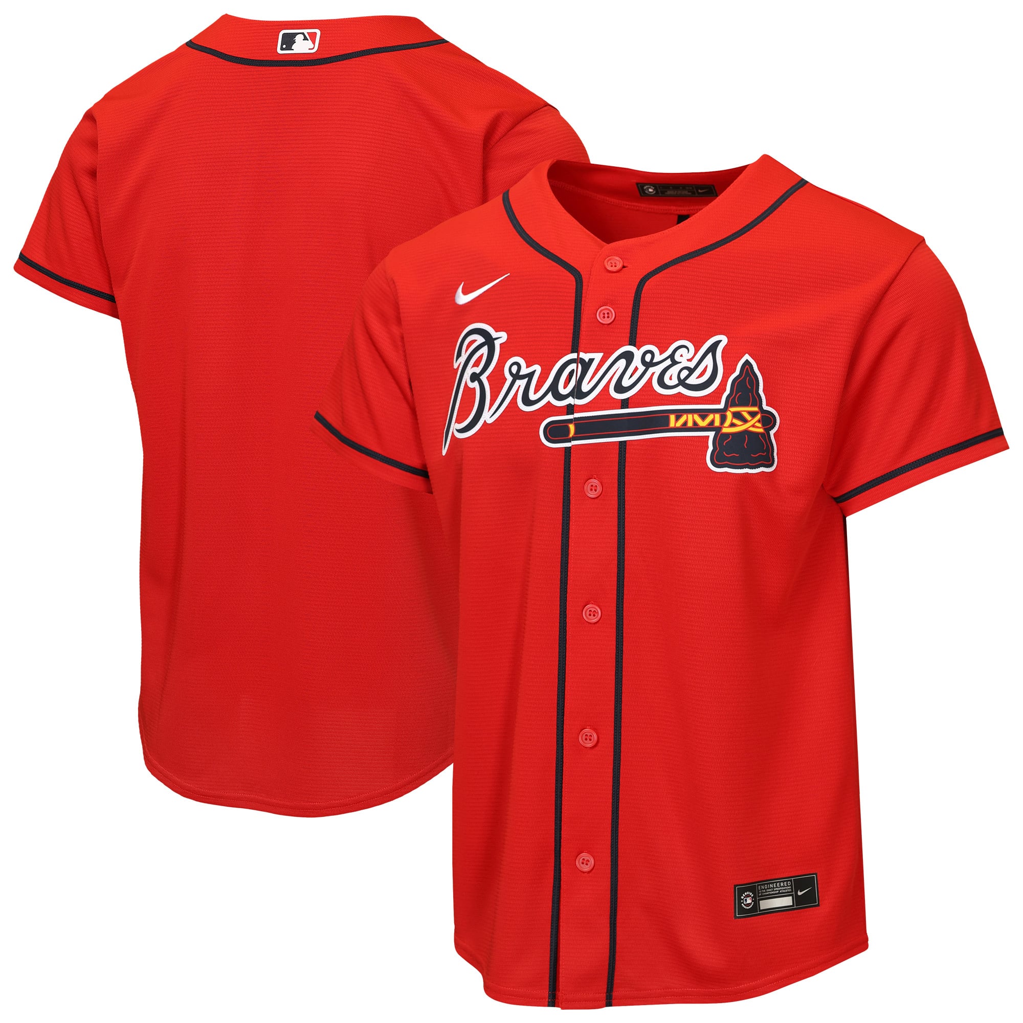 Youth Atlanta Braves Red Alternate Jersey - Atlanta Braves Jersey