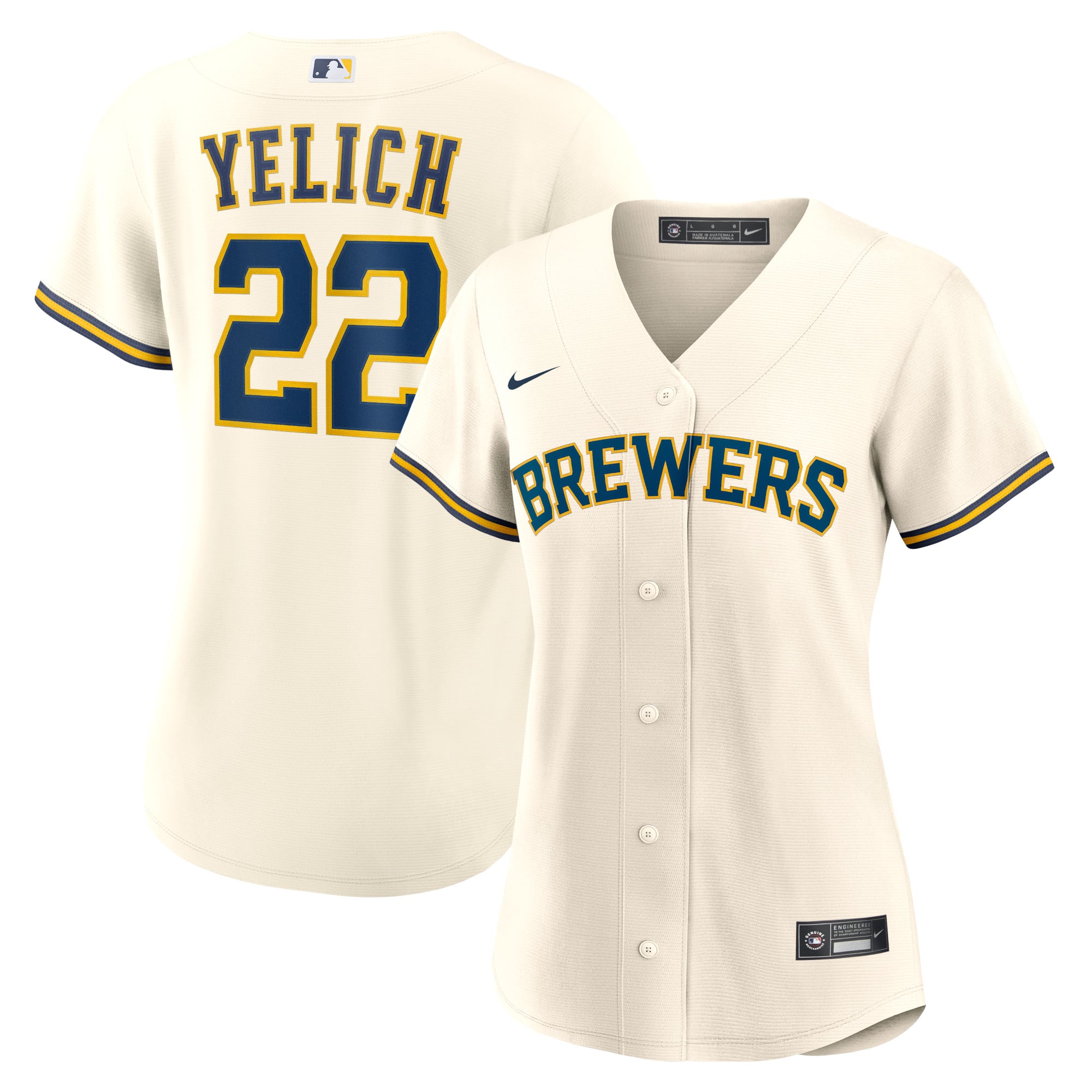 Youth Christian Yelich Milwaukee Brewers Cream Player Jers - Milwaukee Brewers Jersey