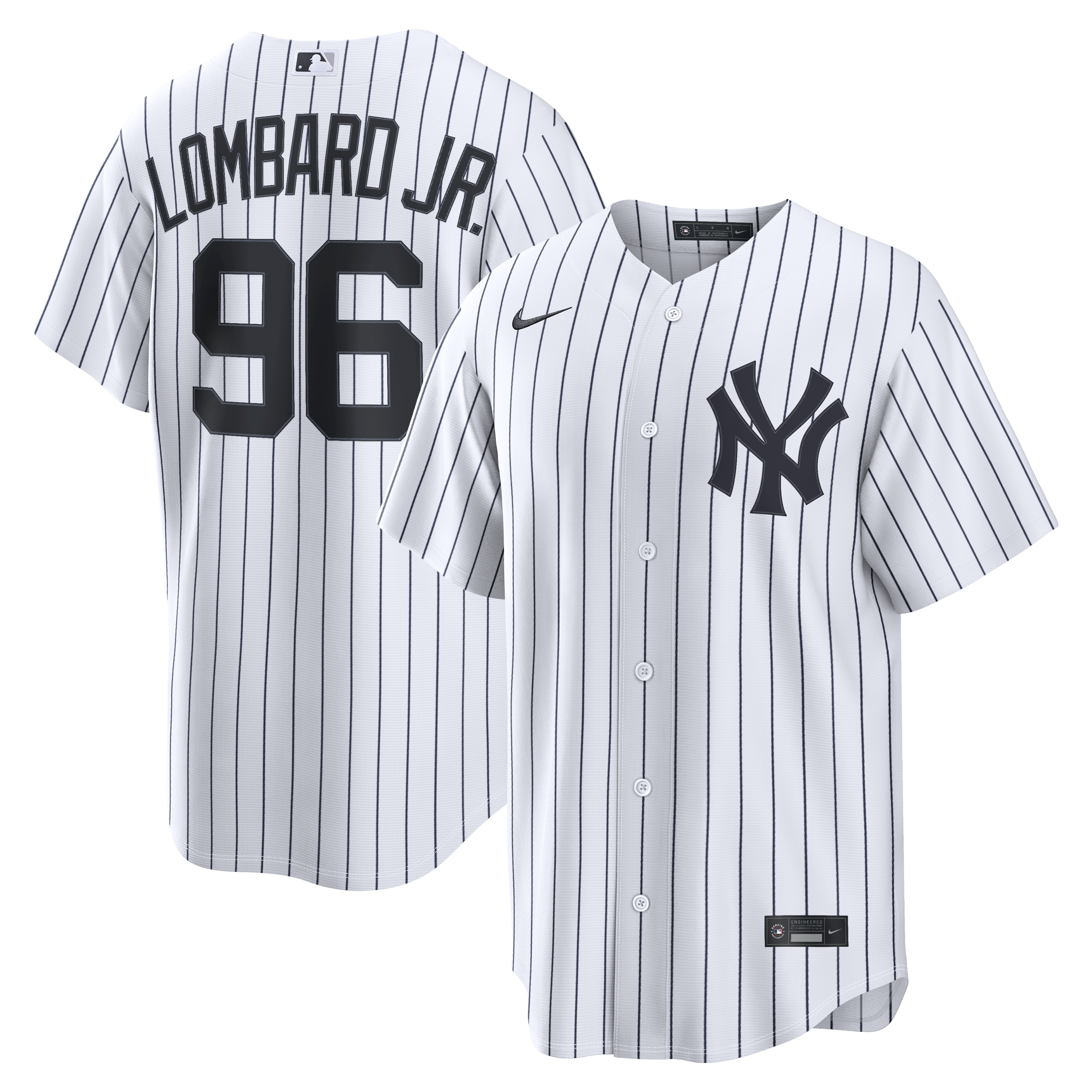 Youth George Lombard Jr. New York Yankees White Home Jerse - New York Yankees Jersey