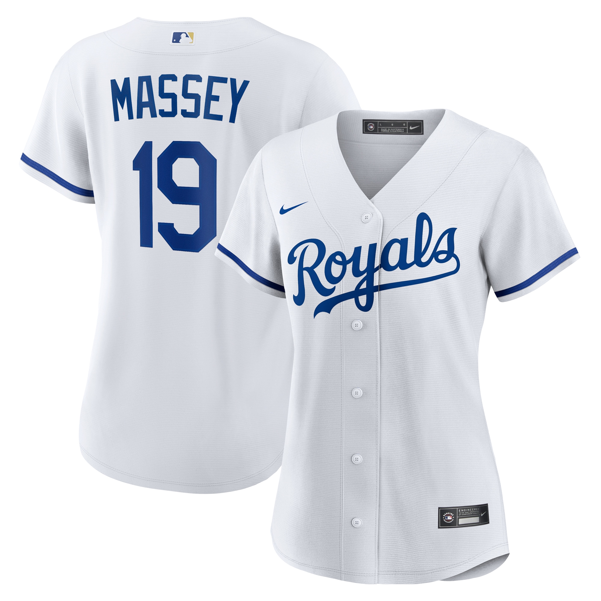 Youth Michael Massey Kansas City Royals White Home Jersey  - Kansas City Royals Jersey