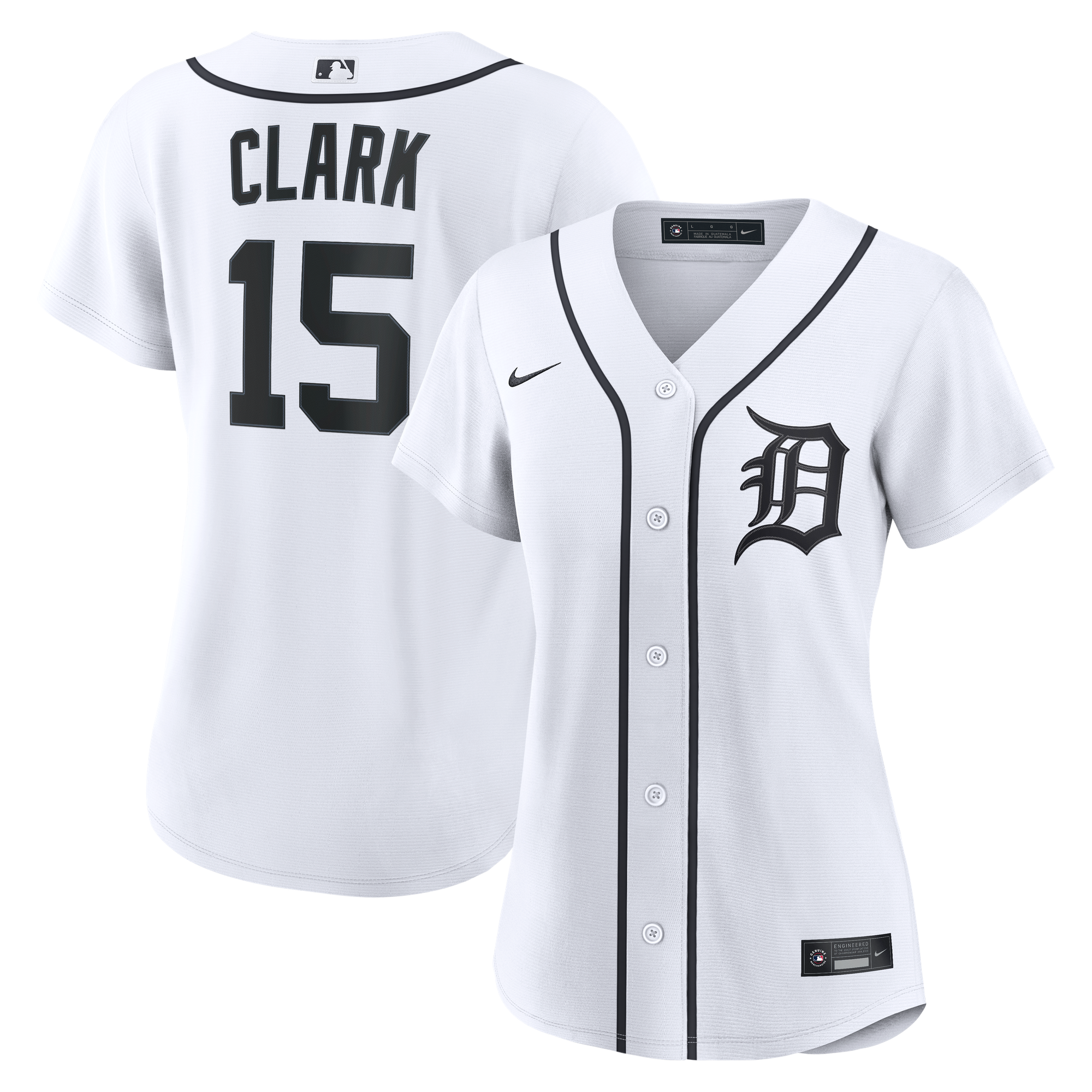 Women's Max Clark Detroit Tigers White Home Jersey Player  - Detroit Tigers Jersey