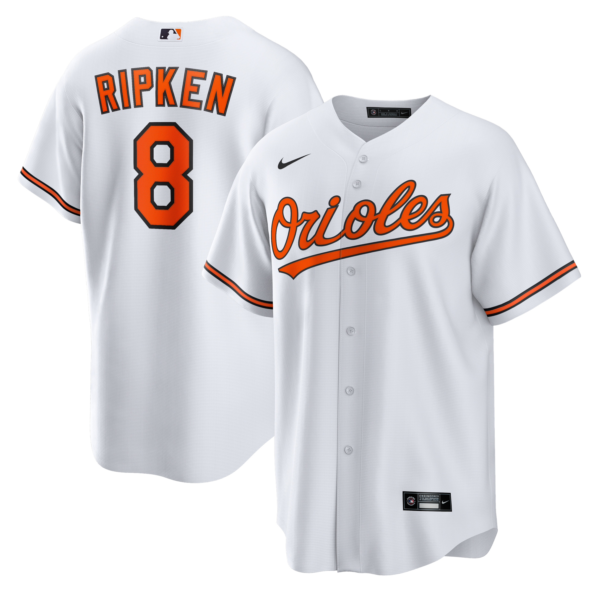 Youth Cal Ripken Jr. Baltimore Orioles White Retired Home  - Baltimore Orioles Jersey