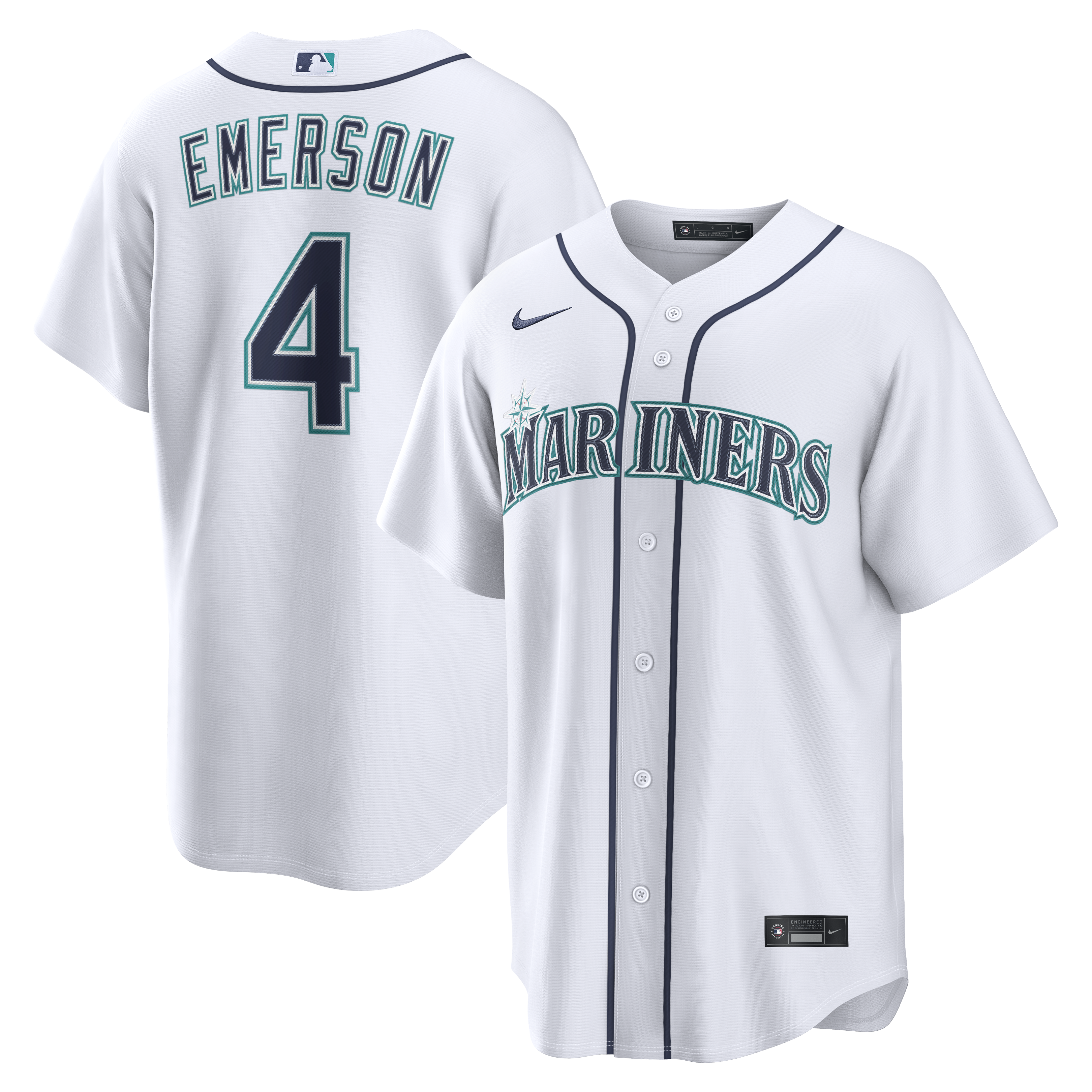 Youth Colt Emerson Seattle Mariners White Home Jersey Play - Seattle Mariners Jersey