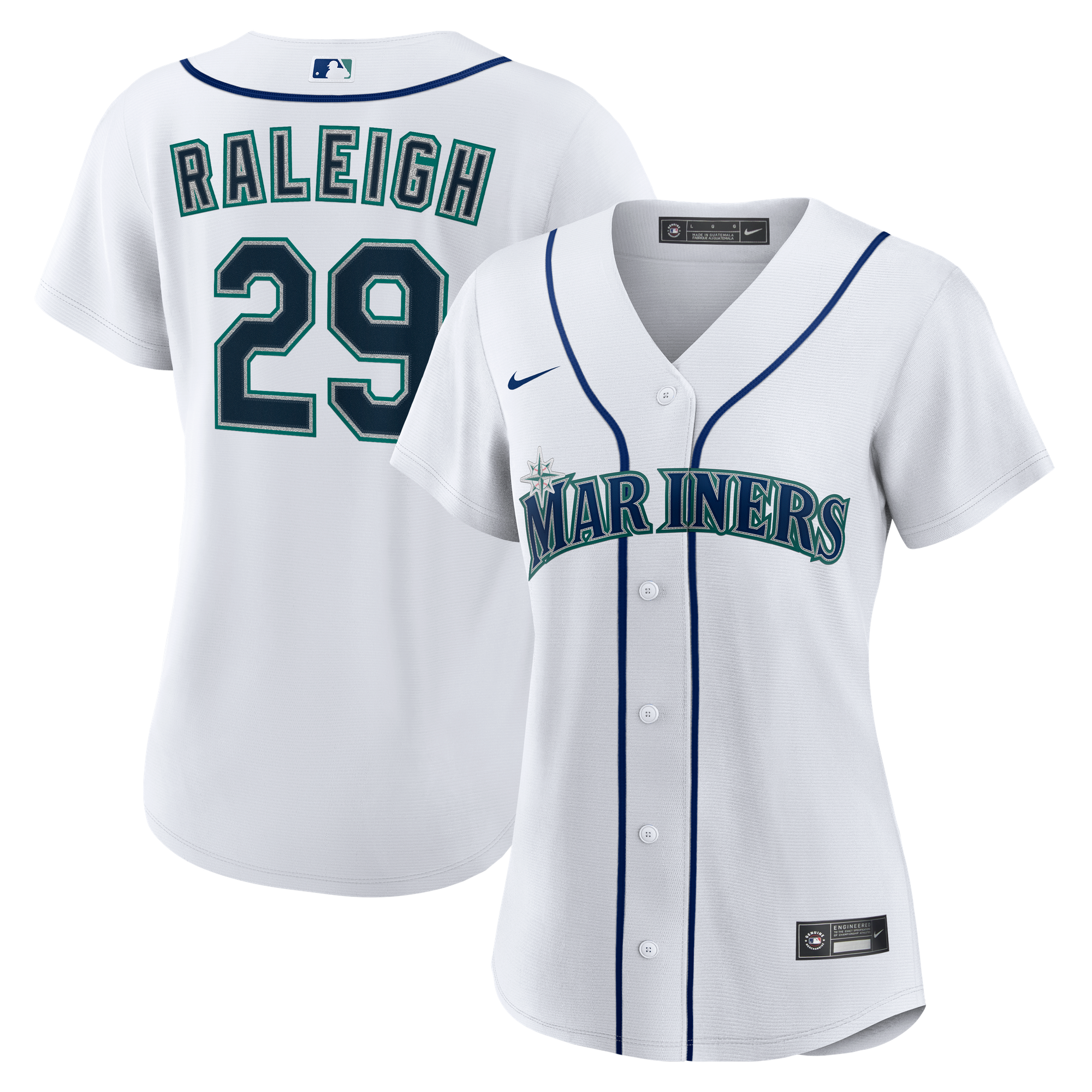 Men's Cal Raleigh Seattle Mariners White Home Jersey Playe - Seattle Mariners Jersey