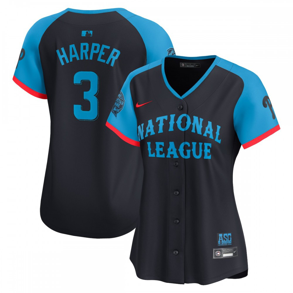 Youth Bryce Harper National League 2024 Navy All Star Jers - National League Jersey