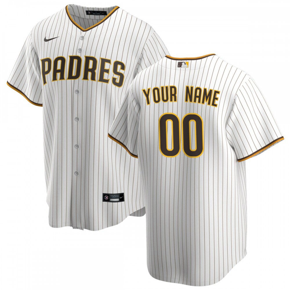 Women's San Diego Padres White Home Jersey Custom Name and - San Diego Padres Jersey