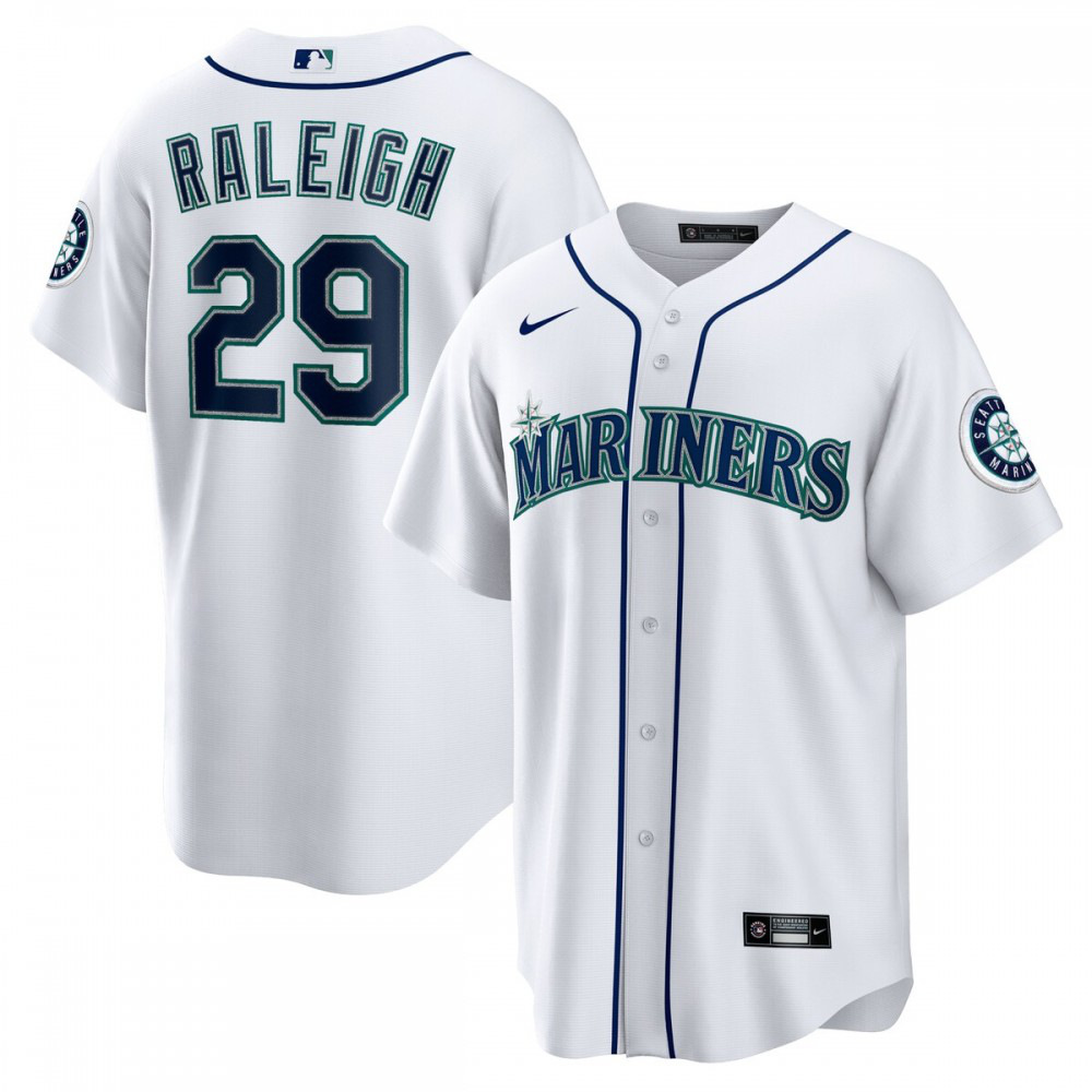 Youth Cal Raleigh Seattle Mariners White Home Jersey Set - Seattle Mariners Jersey Set