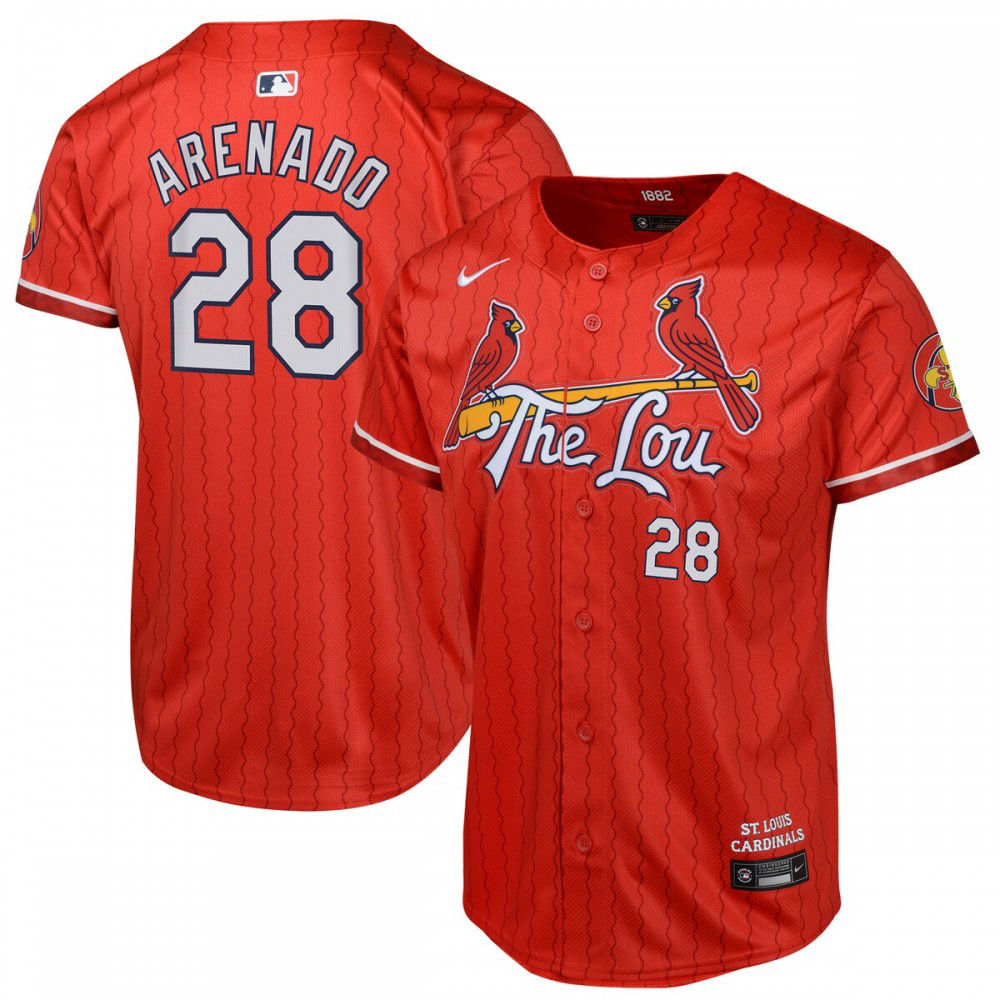 Youth Nolan Arenado St. Louis Cardinals 2024 Red City Conn - St. Louis Cardinals Jersey