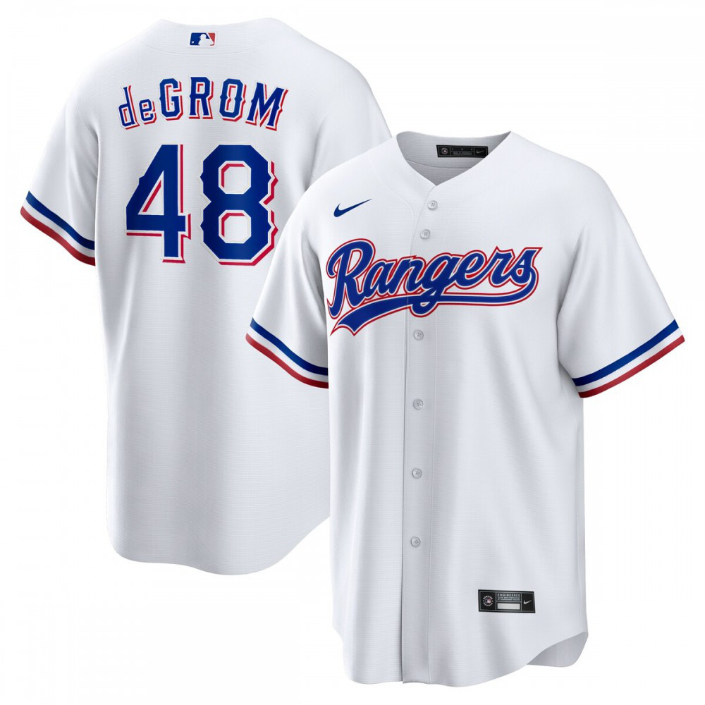 Youth Jacob Degrom Texas Rangers White Home Jersey Player  - Texas Rangers Jersey