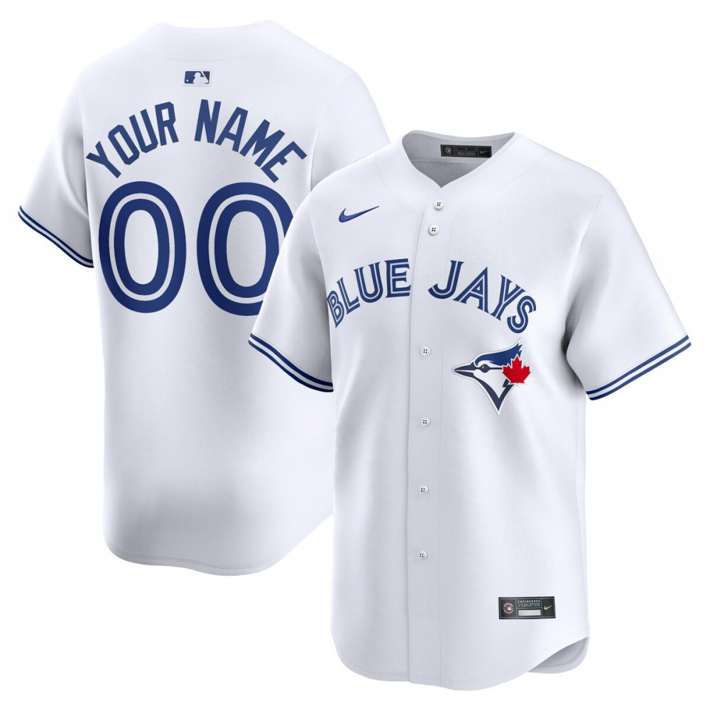 Men's Toronto Blue Jays White Limited Home Jersey Custom N - Toronto Blue Jays Jersey