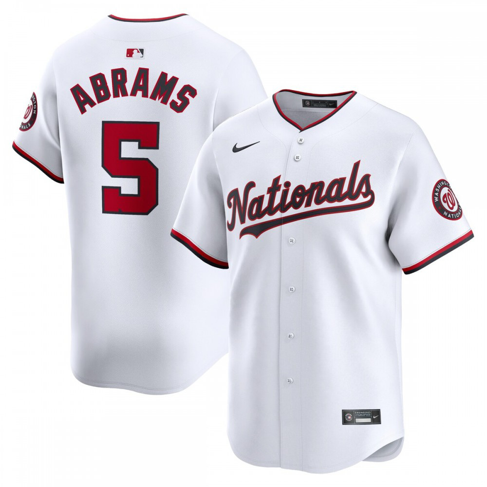 Youth CJ Abrams Washington Nationals White Limited Home Je - Washington Nationals Jersey