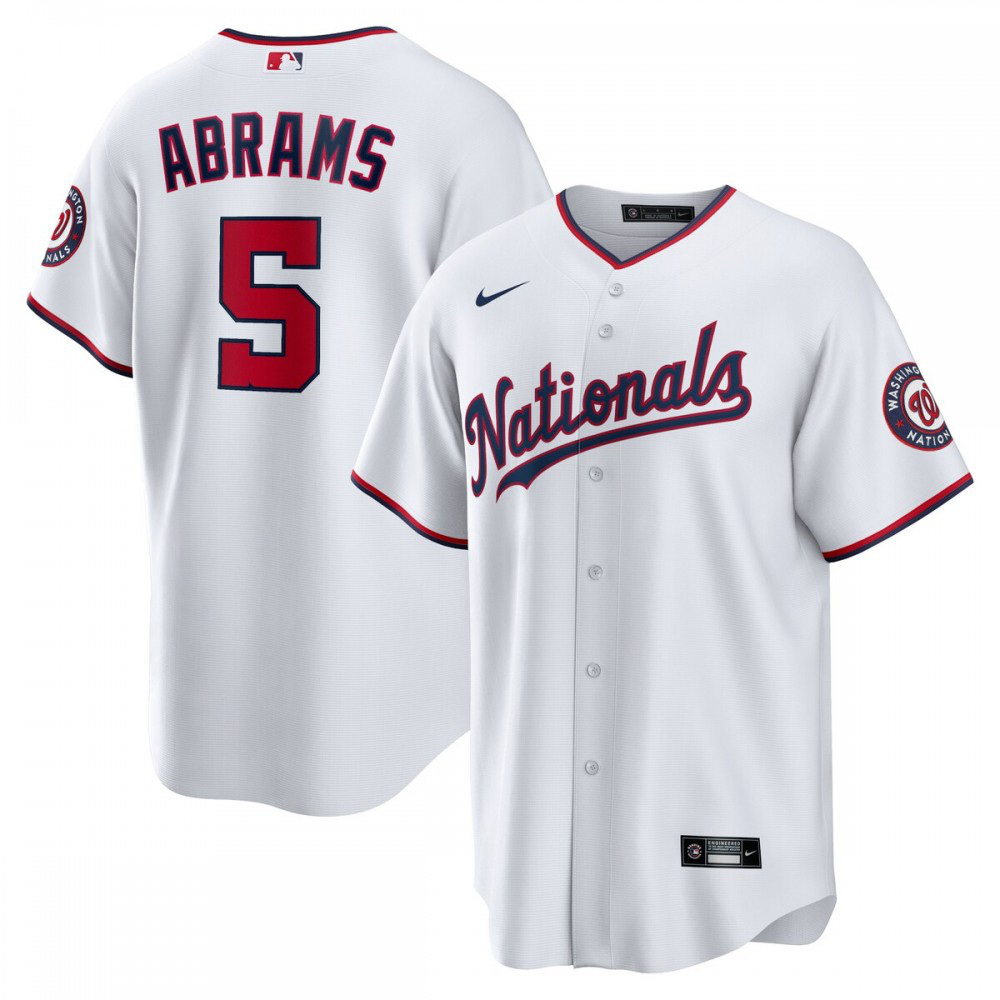 Men's CJ Abrams Washington Nationals White Home Jersey Pla - Washington Nationals Jersey