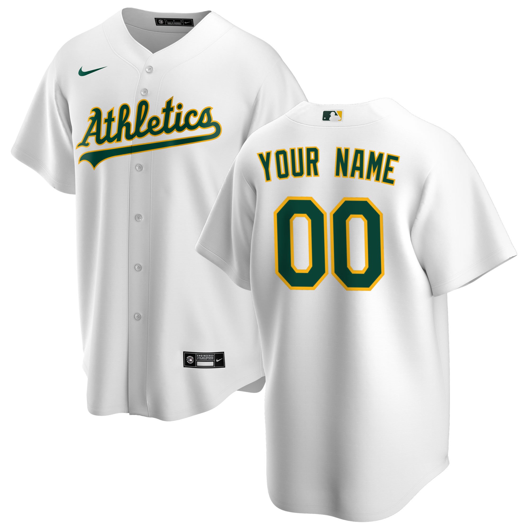 Youth Oakland Athletics White Home Jersey Custom Name and  - Oakland Athletics Jersey