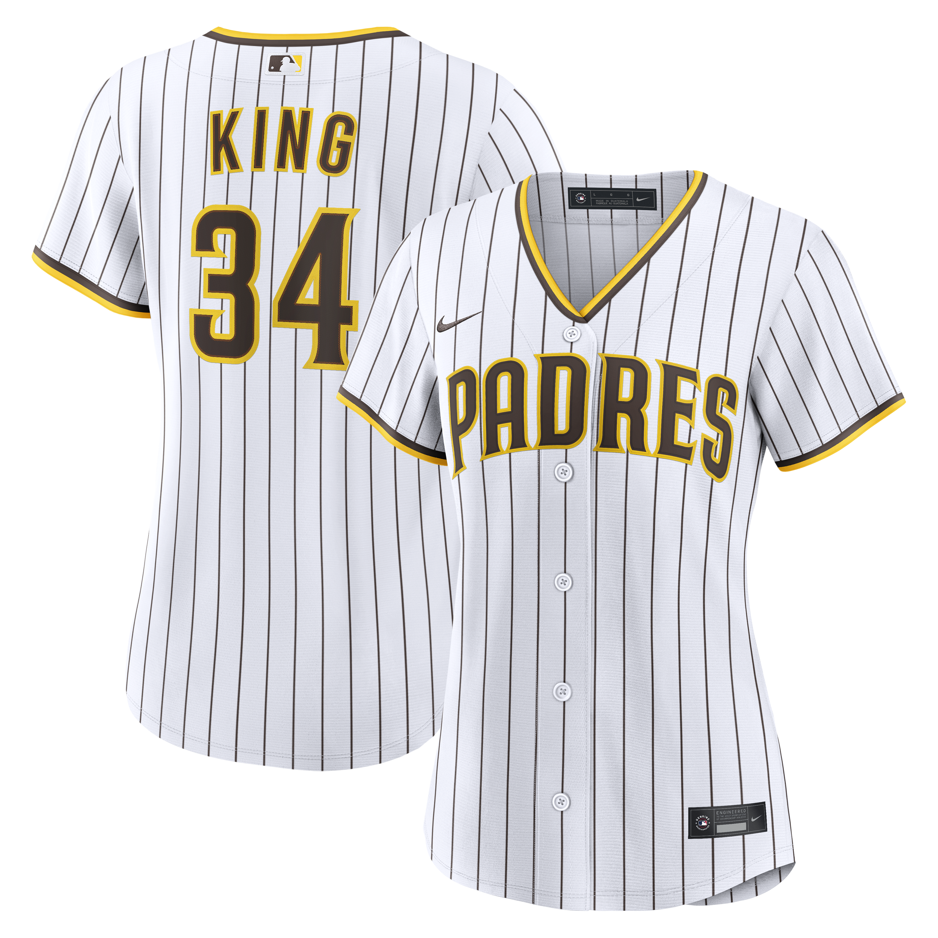Men's Michael King San Diego Padres White Home Jersey Play - San Diego Padres Jersey