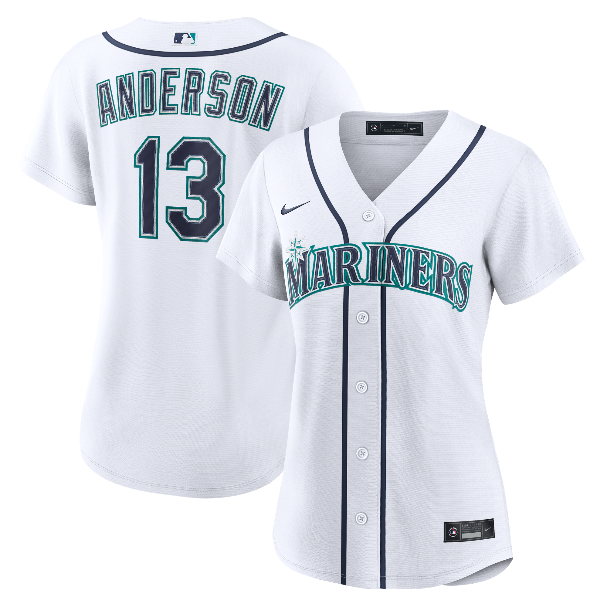 Women's Kade Anderson Seattle Mariners White Home Jersey P - Seattle Mariners Jersey