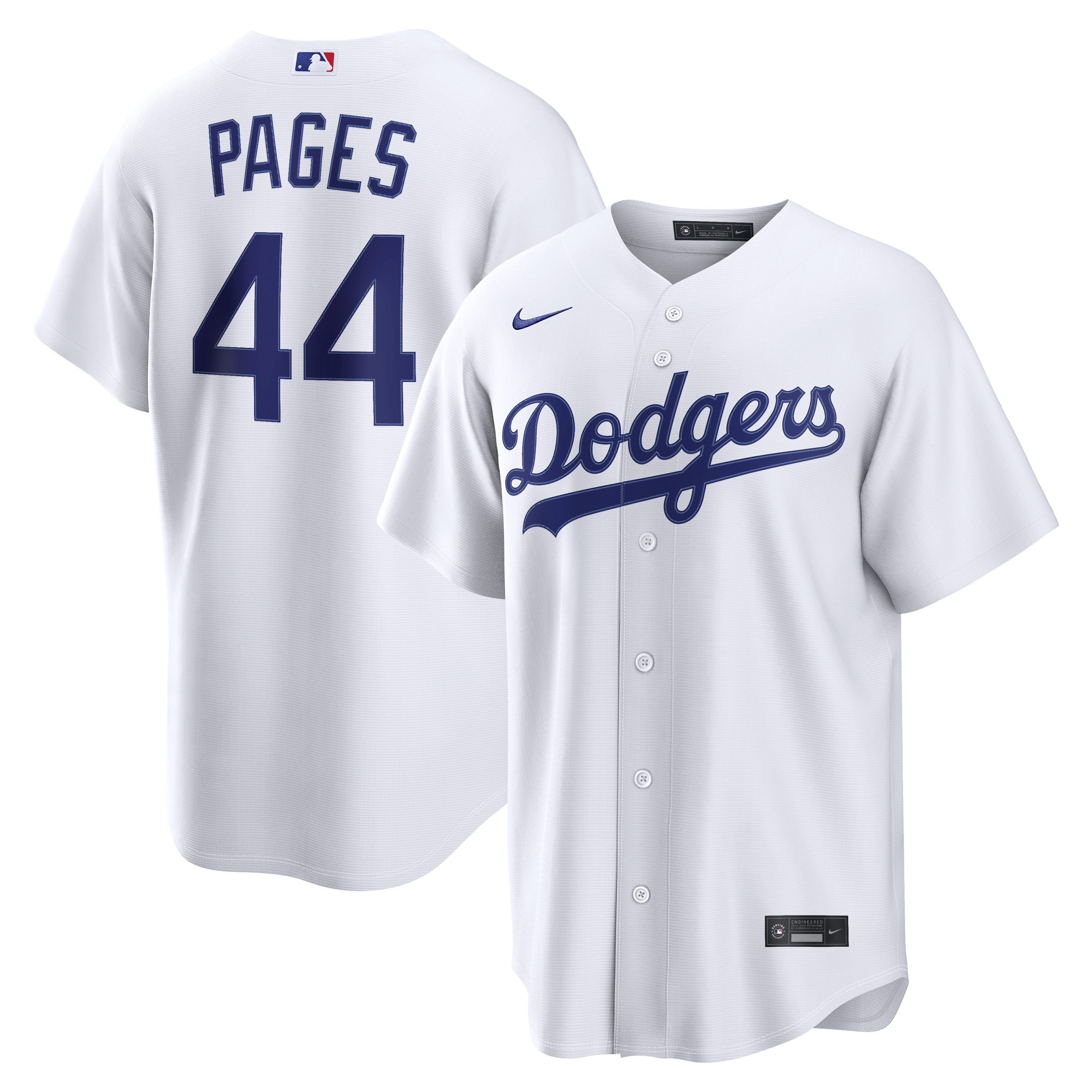 Youth Andy Pages Los Angeles Dodgers White Home Jersey Pla - Los Angeles Dodgers Jersey