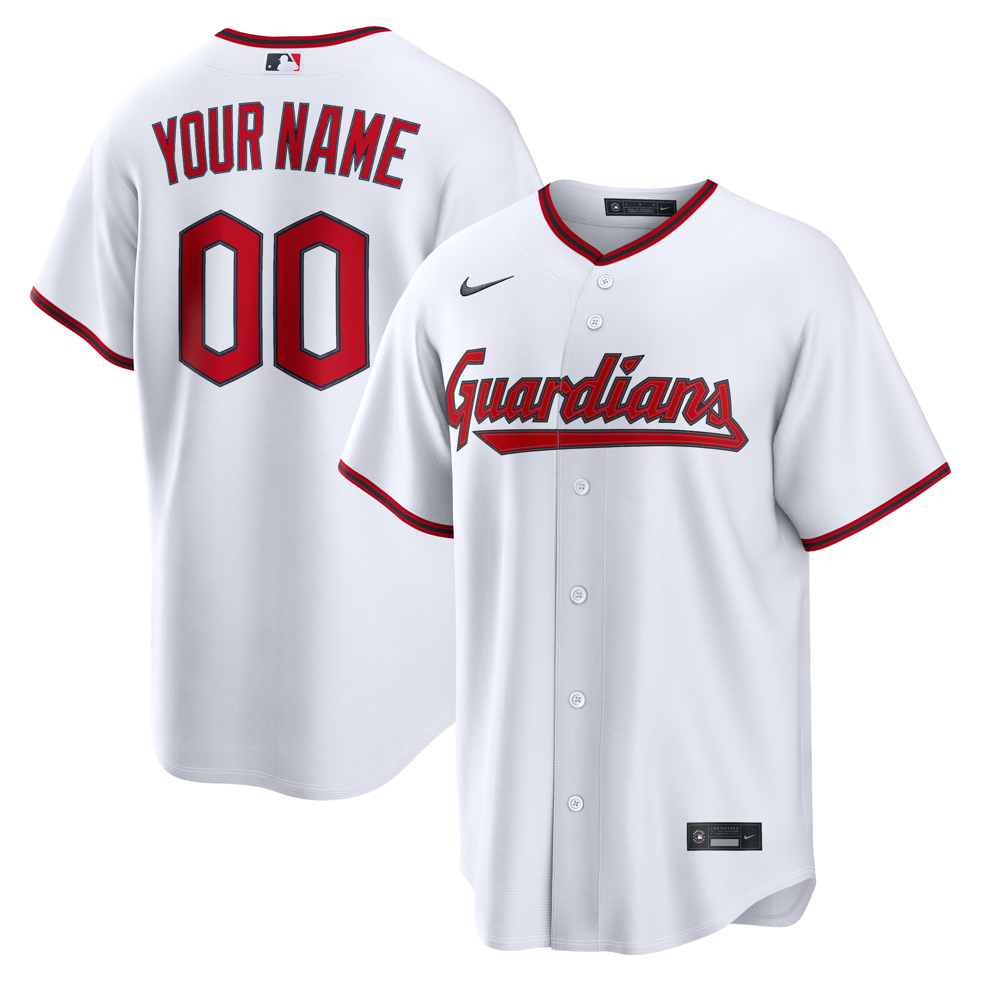 Youth Cleveland Guardians White Home Jersey Custom Name an - Cleveland Guardians Jersey