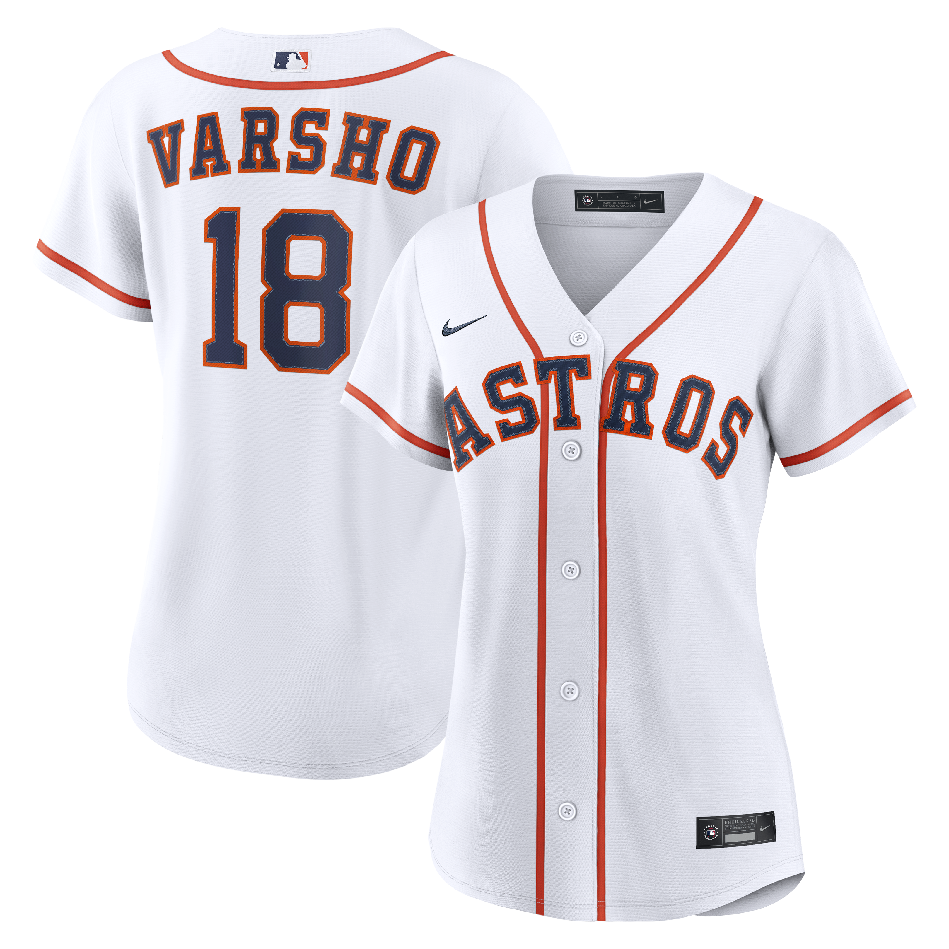 Men's Daulton Varsho Houston Astros White Home Jersey Play - Houston Astros Jersey