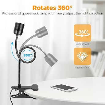 Bedside Book Reading Clip Lights – 360° Flexible USB Lamps (Twin Pack)