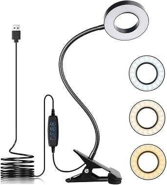 Halo Eye-Caring USB Reading Clip Light – 10-Level Dimmable (Midnight Black)